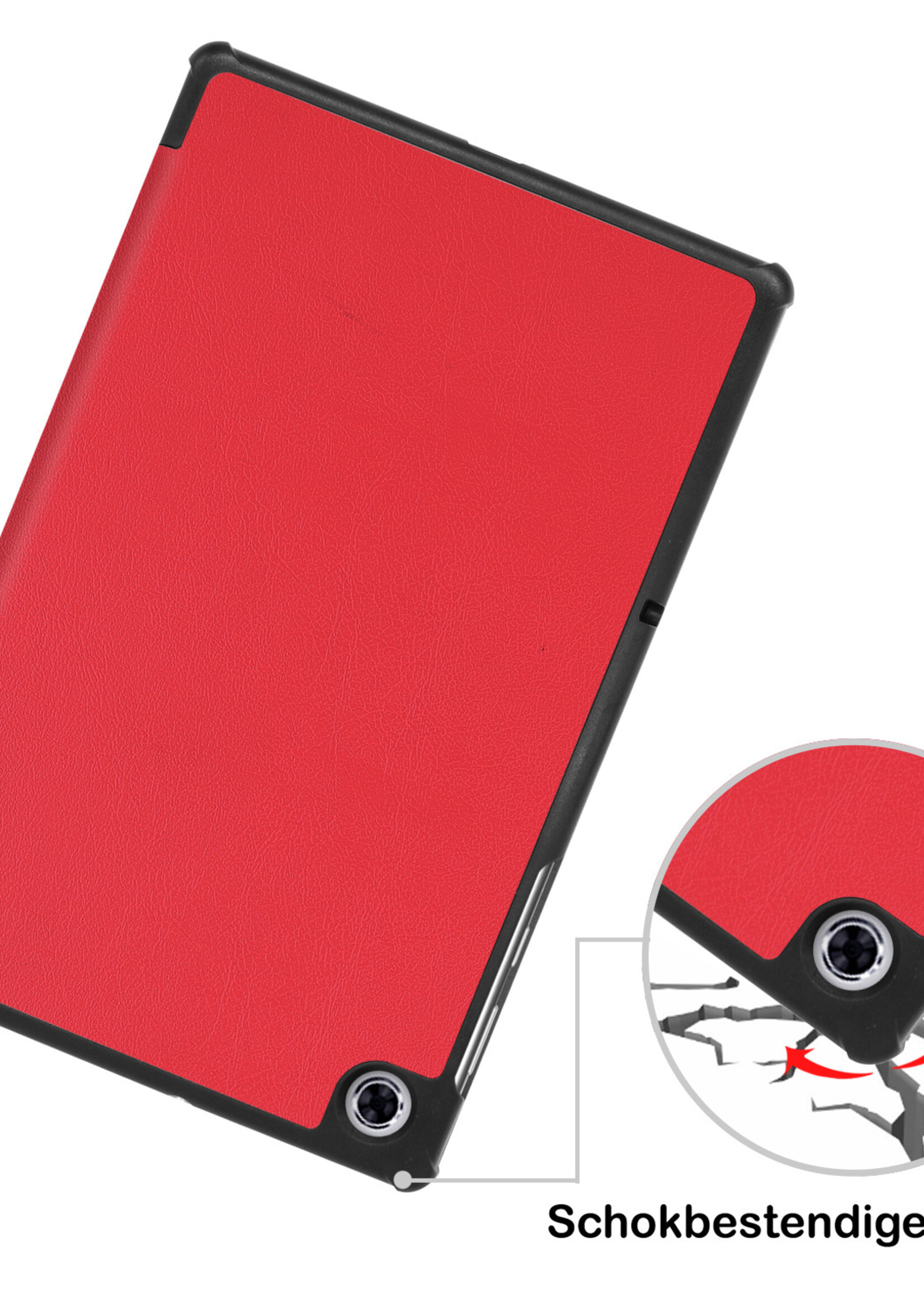 BTH Lenovo Tab M10 FHD Plus Hoes Luxe Book Case Hoesje - Lenovo Tab M10 FHD Plus Hoes Cover (10,3 inch) - Rood