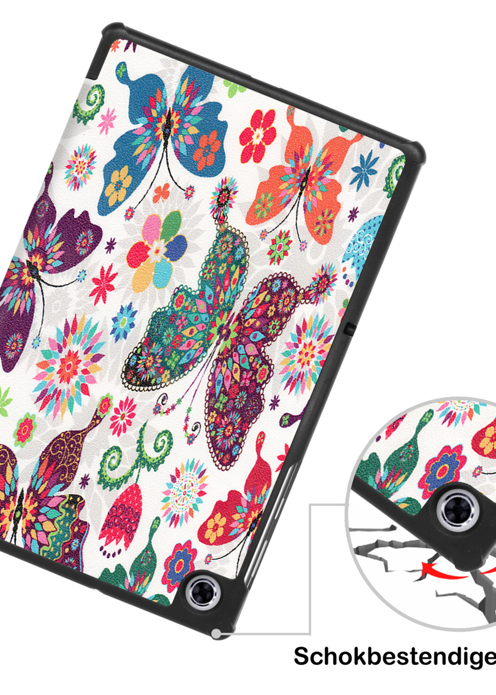 BTH Lenovo Tab M10 FHD Plus Hoes Luxe Book Case Hoesje - Lenovo Tab M10 FHD Plus Hoes Cover (10,3 inch) - Vlinder