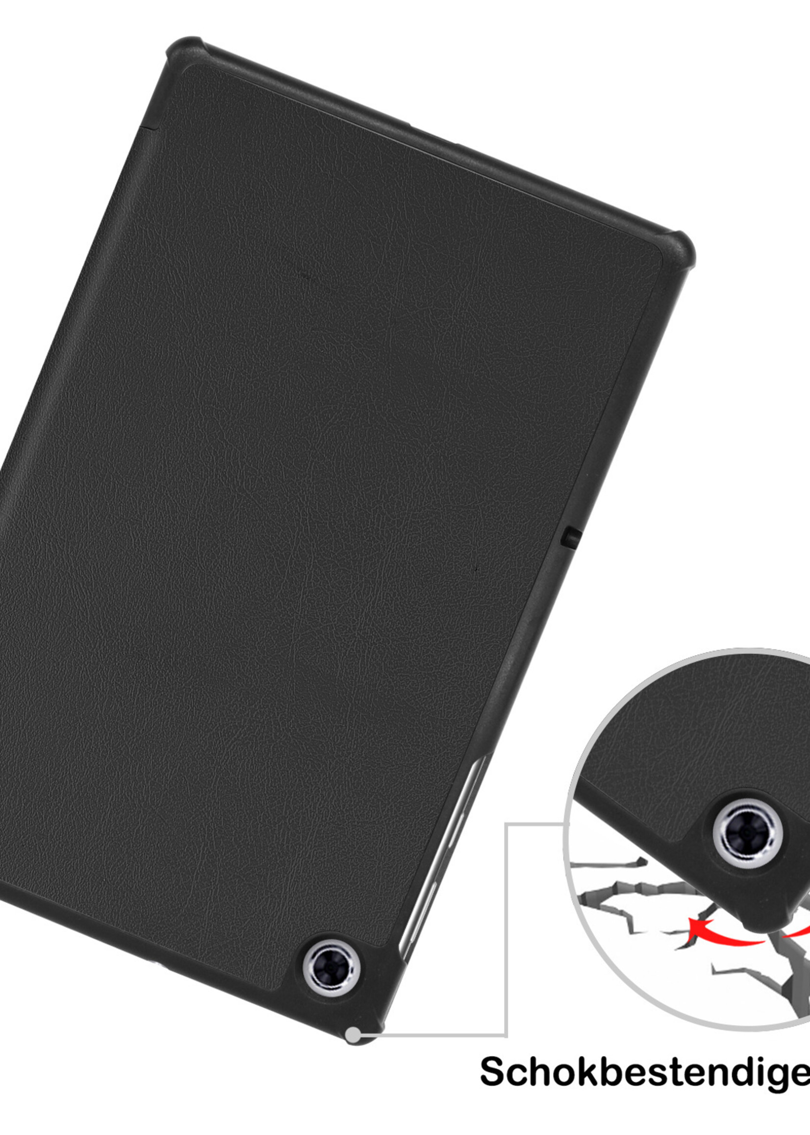 BTH Lenovo Tab M10 FHD Plus Hoes Luxe Book Case Hoesje - Lenovo Tab M10 FHD Plus Hoes Cover (10,3 inch) - Zwart