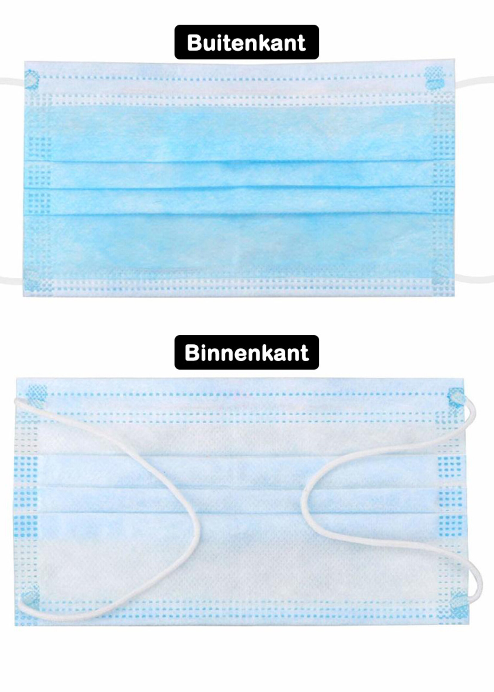 BTH Mondkapje Wegwerp Blauw Mondmasker Mondkapje Wegwerp Mondkapjes Niet Medisch Universeel - 1.000x