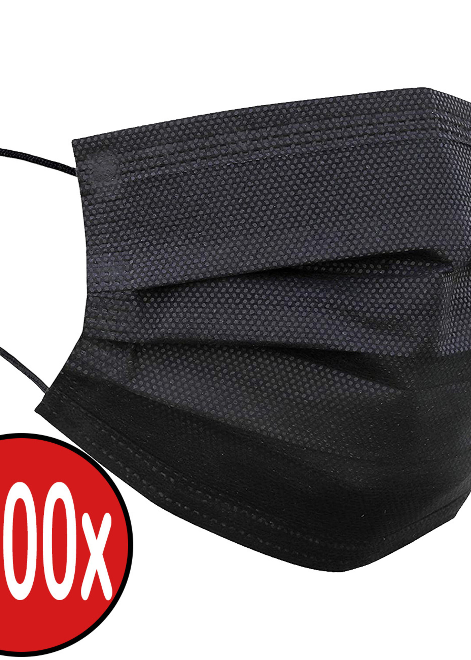 BTH Mondkapje Wegwerp Zwart Mondmasker Mondkapje Wegwerp Mondkapjes Niet Medisch Universeel - 1000x