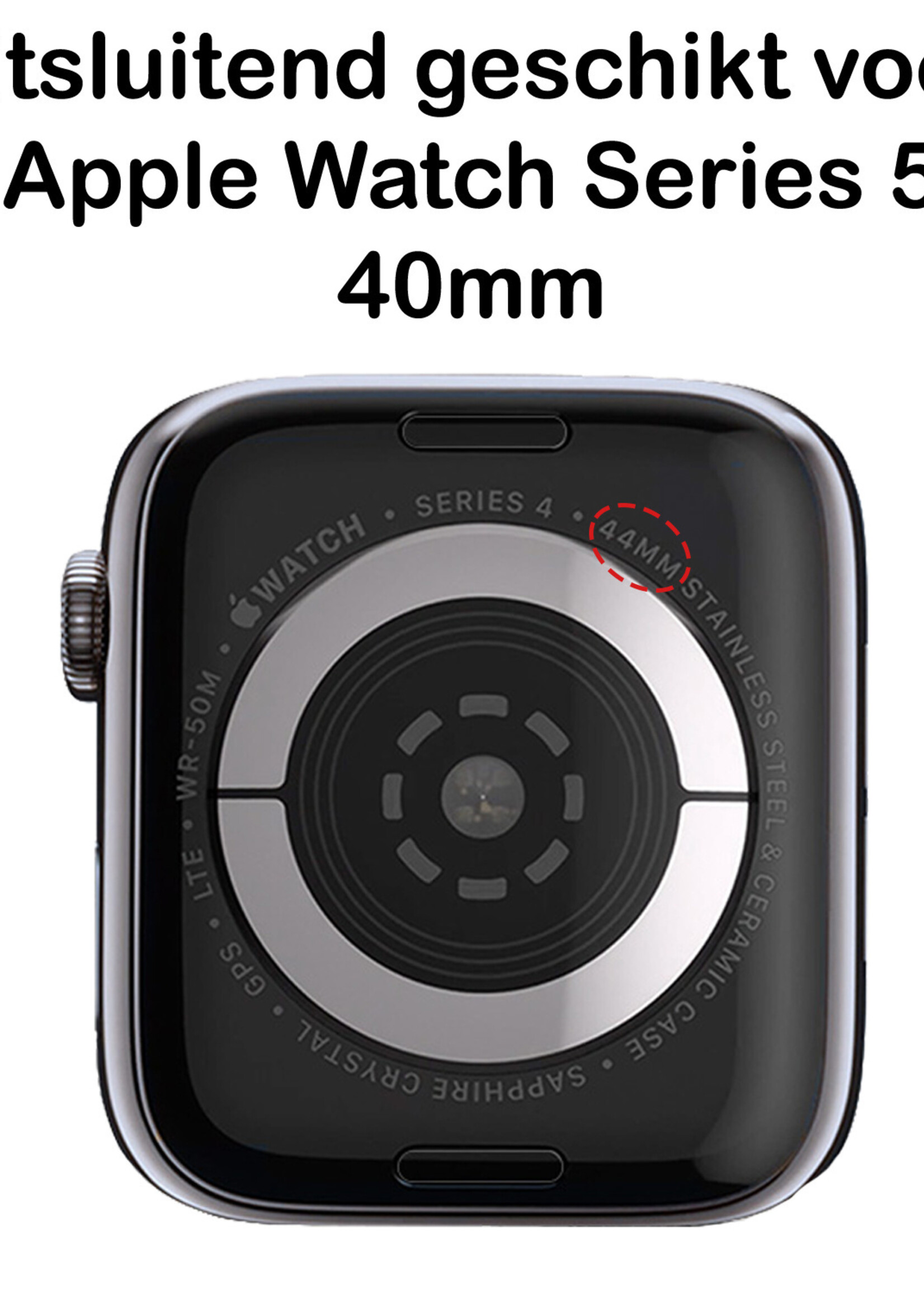 BTH Siliconen Hoes Geschikt voor Apple Watch Series 5 40 mm Hoesje Cover Case - Hoesje Geschikt voor Apple Watch Series 5 40 mm Hoes Siliconen Case - Transparant - 2 PACK