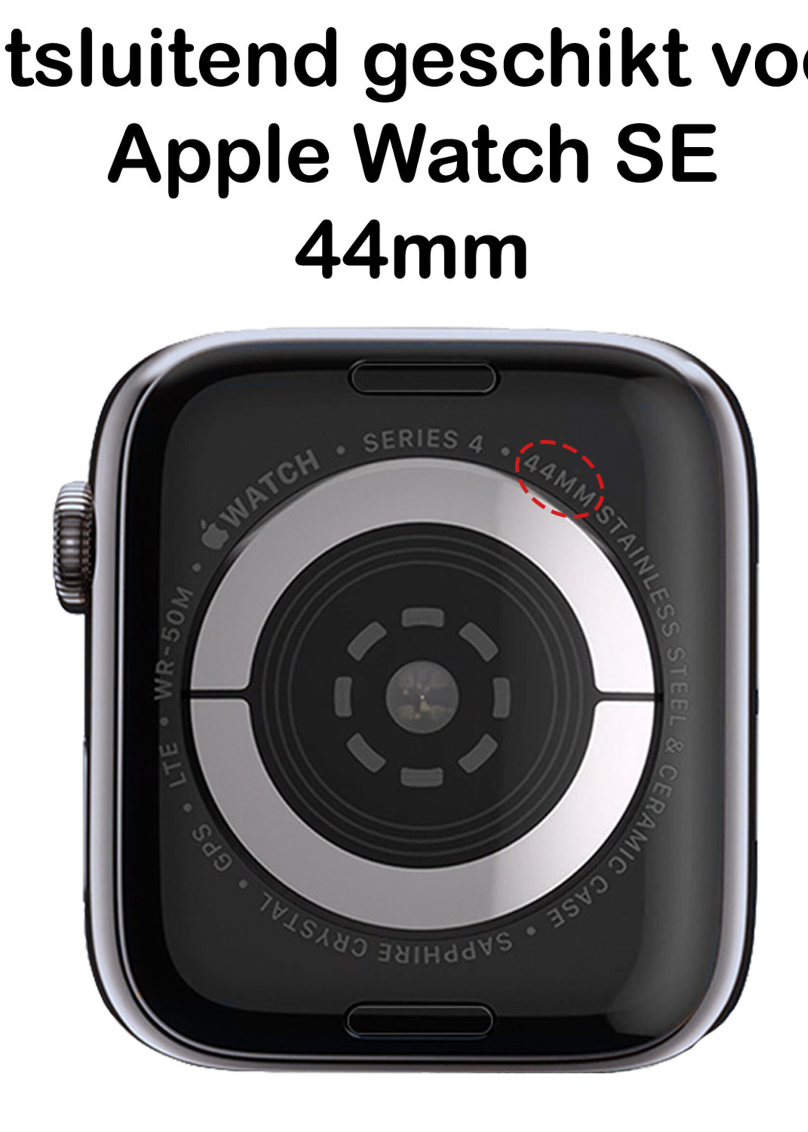 BTH Geschikt Voor Apple Watch SE Hoesje 44 mm Transparant Volledige Bescherming - Hoes Geschikt Voor Apple Watch Siliconen Case - 2 PACK