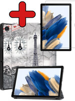 BTH BTH Samsung Galaxy Tab A8 2022 Hoes Met Screenprotector - Eiffeltoren