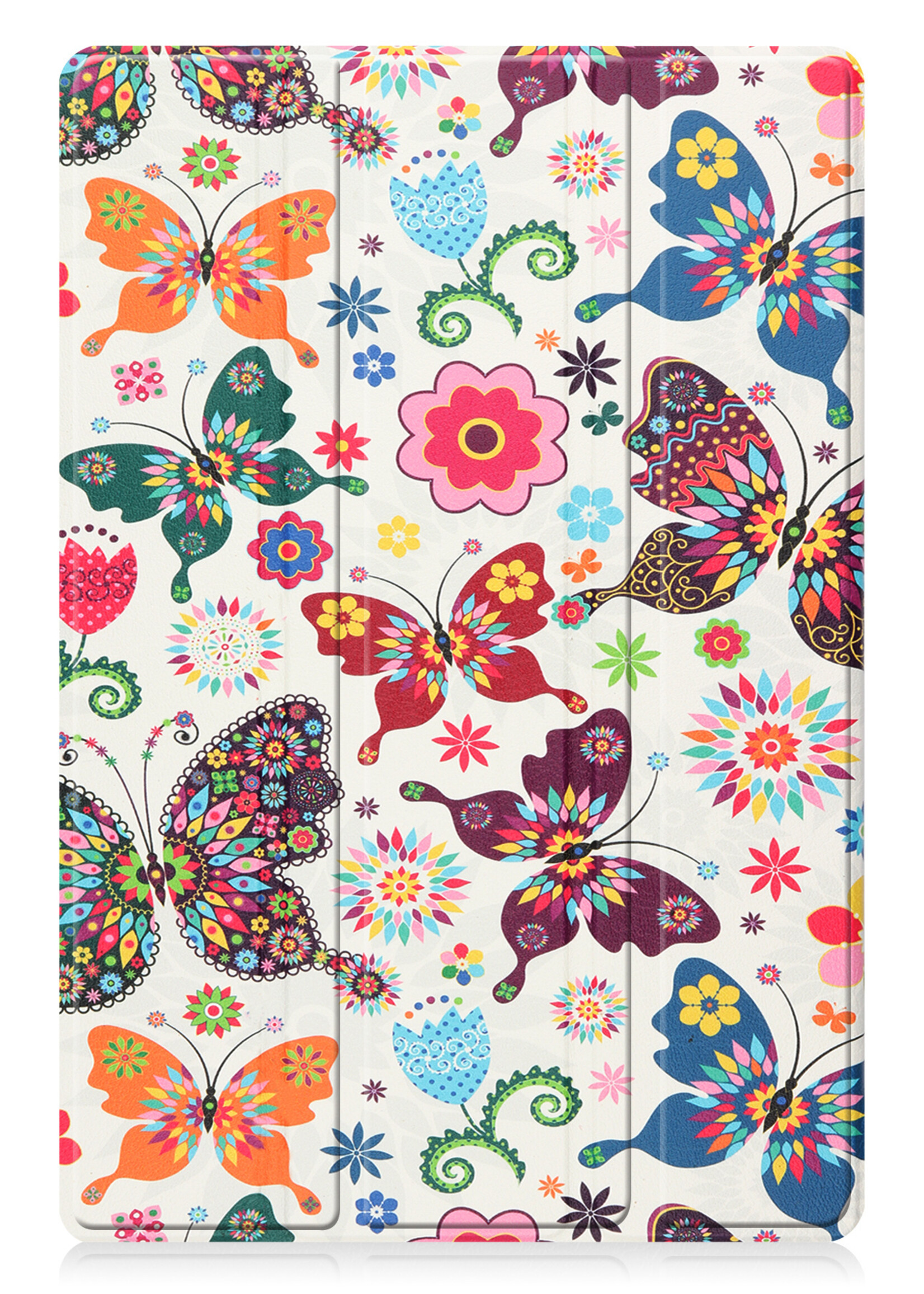BTH Hoes Geschikt voor Samsung Galaxy Tab A8 Hoes Book Case Hoesje Trifold Cover Met Screenprotector - Hoesje Geschikt voor Samsung Tab A8 Hoesje Bookcase - Vlinders