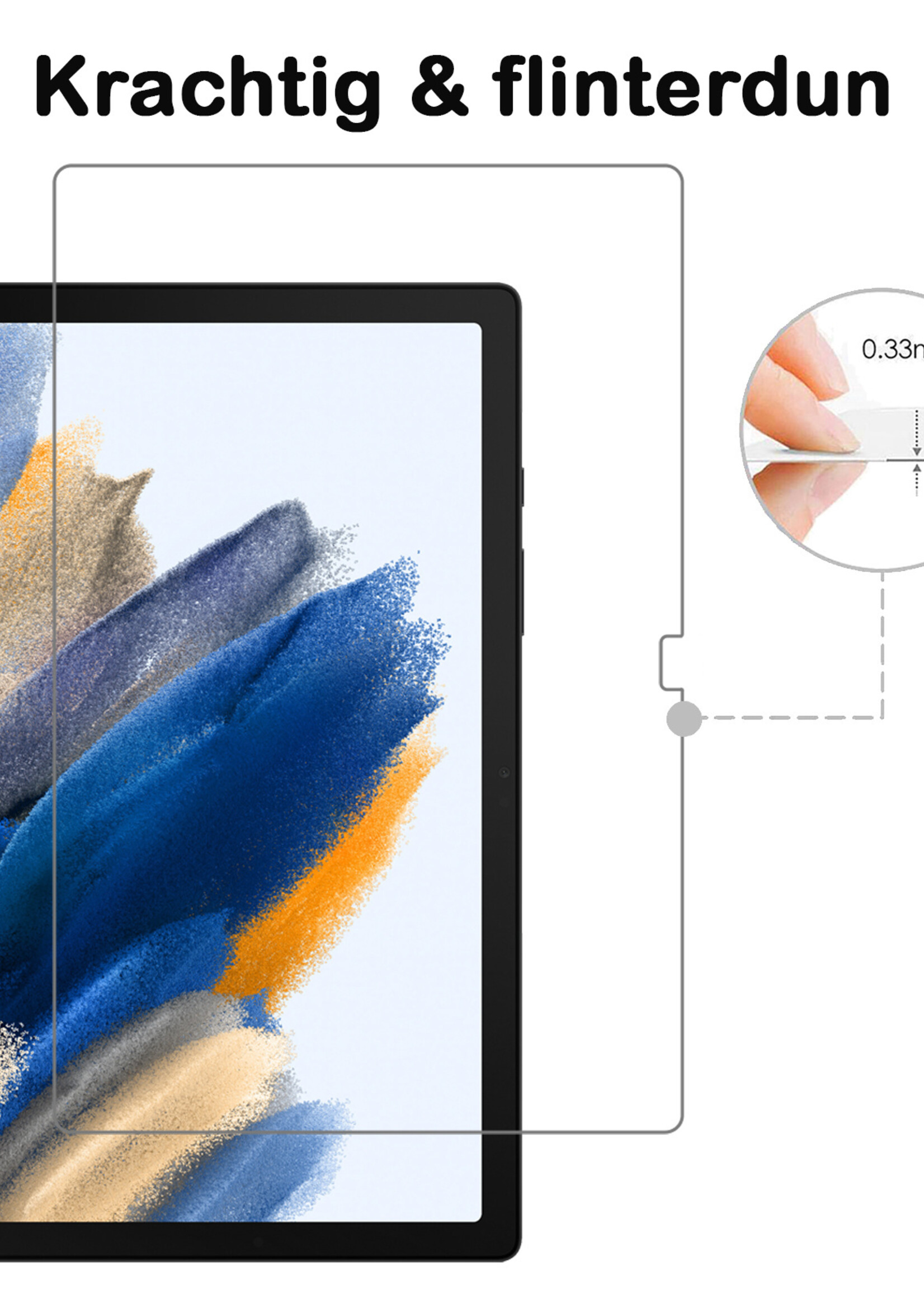 BTH Screenprotector Geschikt voor Samsung Galaxy Tab A8 Screenprotector Tempered Glass Screen Protector Gehard Glas - Screenprotector Geschikt voor Samsung Tab A8 Screenprotector Glas - 3 PACK