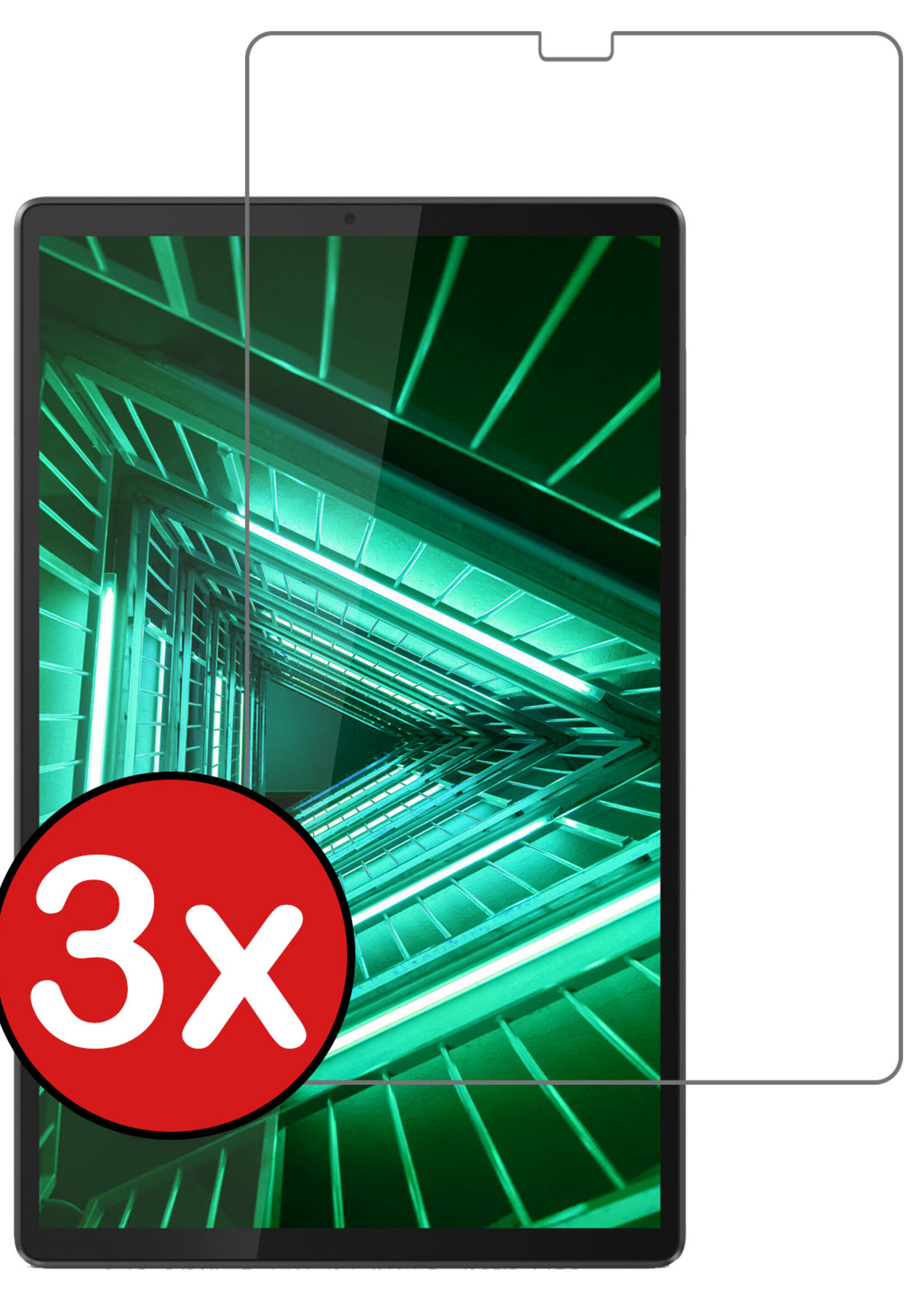 BTH Screenprotector Geschikt voor Lenovo Tab M10 FHD Plus 2nd Gen Screenprotector Tempered Glass Screen Protector Gehard Glas - Screenprotector Geschikt voor Lenovo Tab M10 FHD Plus (2e Gen) Screenprotector Glas - 3 PACK