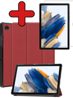 BTH BTH Samsung Galaxy Tab A8 2022 Hoes Met Screenprotector - Donkerrood