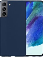 BTH BTH Samsung Galaxy S21FE Hoesje Siliconen - Donkerblauw