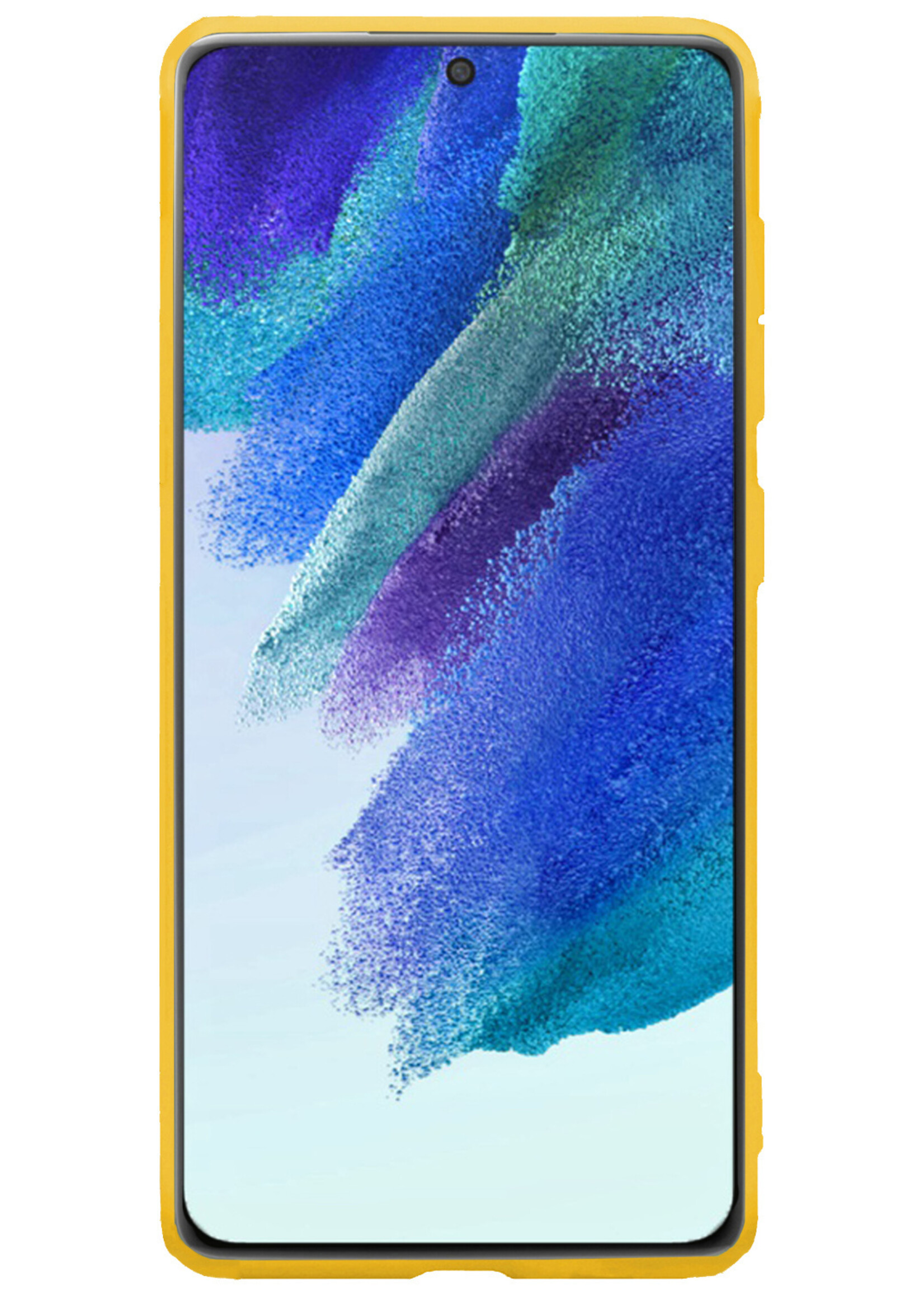 BTH Samsung Galaxy S21 FE Hoesje Siliconen Case Cover - Samsung S21 FE Hoesje Cover Hoes Siliconen - Geel