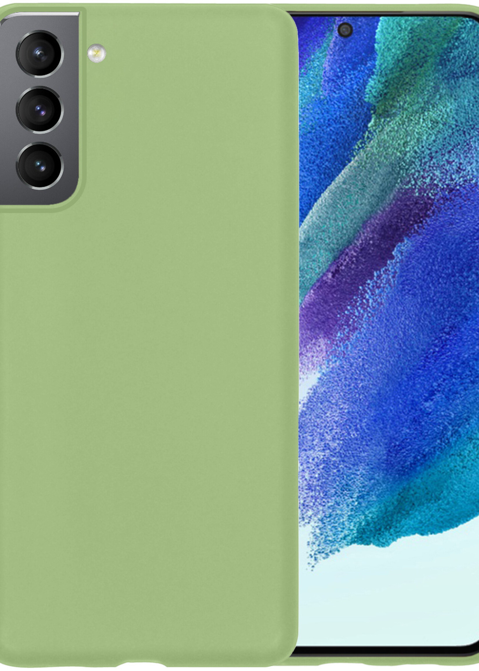 BTH Samsung Galaxy S21 FE Hoesje Siliconen Case Cover - Samsung S21 FE Hoesje Cover Hoes Siliconen - Groen