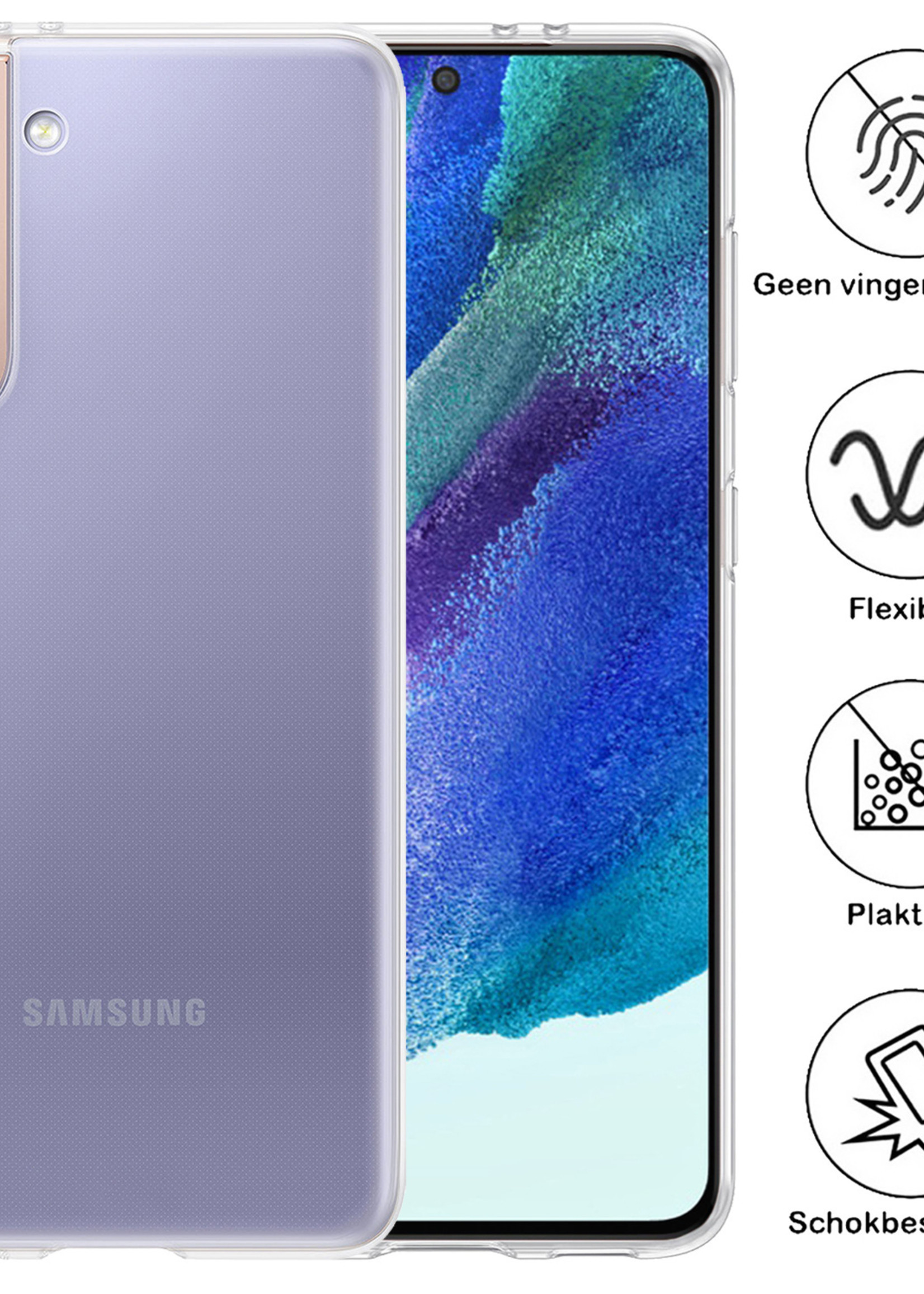 BTH Samsung Galaxy S21 FE Hoesje Siliconen Case Cover - Samsung S21 FE Hoesje Cover Hoes Siliconen - Transparant