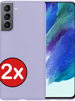 BTH BTH Samsung Galaxy S21FE Hoesje Siliconen - Lila - 2 PACK