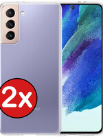 BTH BTH Samsung Galaxy S21FE Hoesje Siliconen - Transparant - 2 PACK