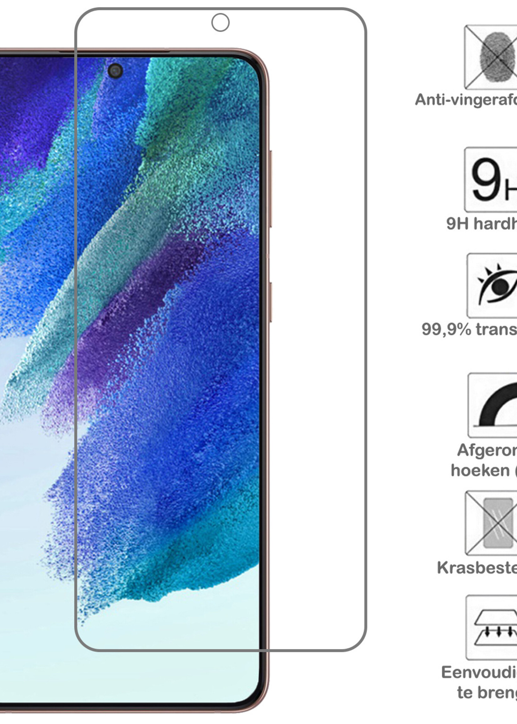 BTH Screenprotector Geschikt voor Samsung S21 FE Screenprotector Glas Gehard Tempered Glass - Screenprotector Geschikt voor Samsung Galaxy S21 FE Screen Protector Screen Cover - 2 PACK