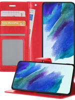 BTH BTH Samsung Galaxy S21FE Hoesje Bookcase - Donkerroze