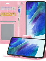BTH BTH Samsung Galaxy S21FE Hoesje Bookcase - Lichtroze