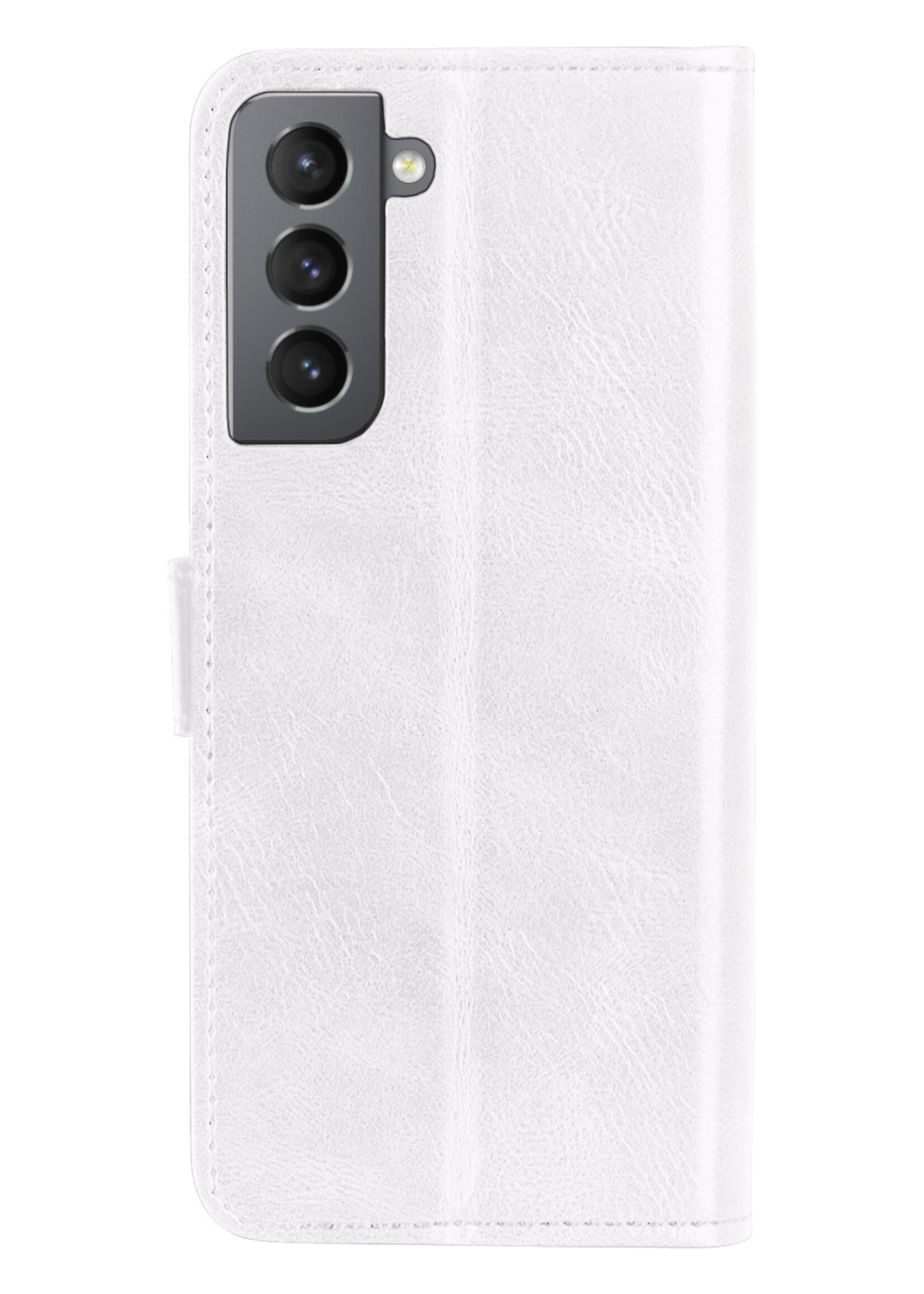 BTH Samsung S21 FE Hoesje Book Case Hoes - Samsung Galaxy S21 FE Case Hoesje Portemonnee Cover - Samsung S21 FE Hoes Wallet Case Hoesje - Wit