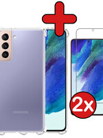 BTH BTH Samsung Galaxy S21FE Hoesje Shockproof Met 2x Screenprotector