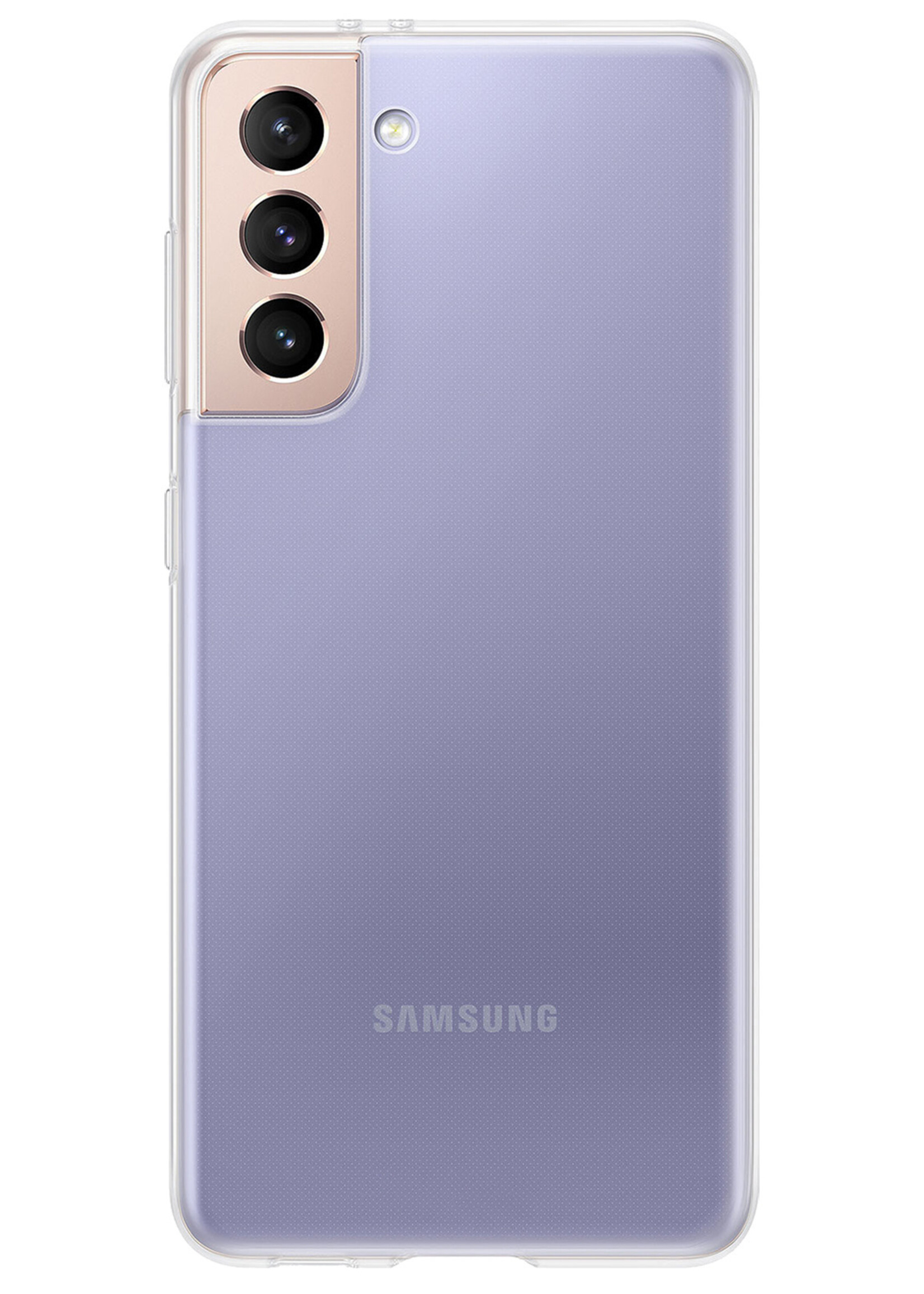 BTH Hoesje Geschikt voor Samsung S21 FE Hoesje Siliconen Case Hoes Met 2x Screenprotector - Hoes Geschikt voor Samsung Galaxy S21 FE Hoes Cover Case - Transparant