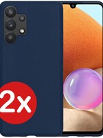 BTH BTH Samsung Galaxy A32 4G hoesje - Donkerblauw - 2 PACK