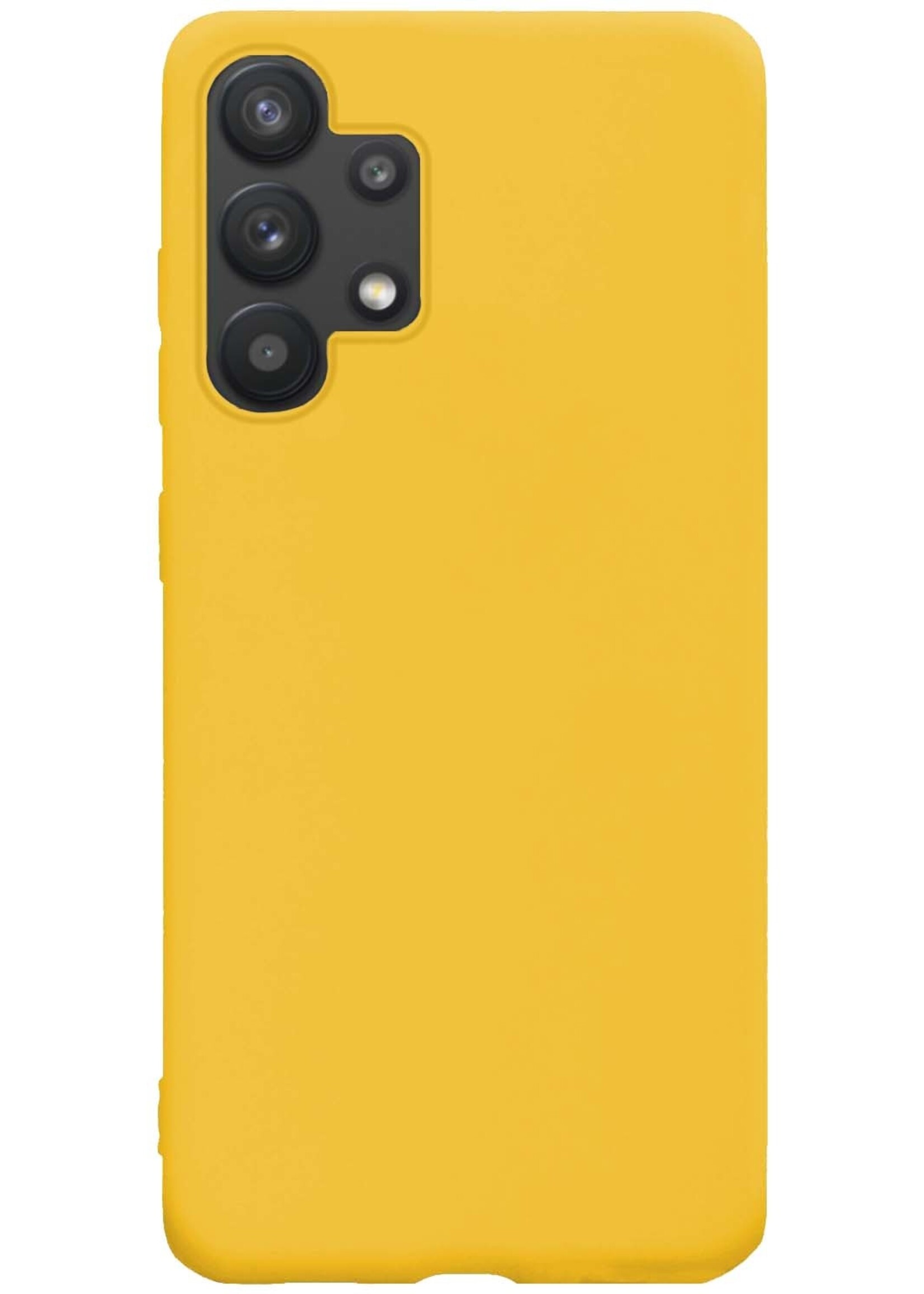 BTH Hoesje Geschikt voor Samsung A32 4G Hoesje Siliconen Case Hoes - Hoes Geschikt voor Samsung Galaxy A32 4G Hoes Cover Case - Geel - 2 PACK