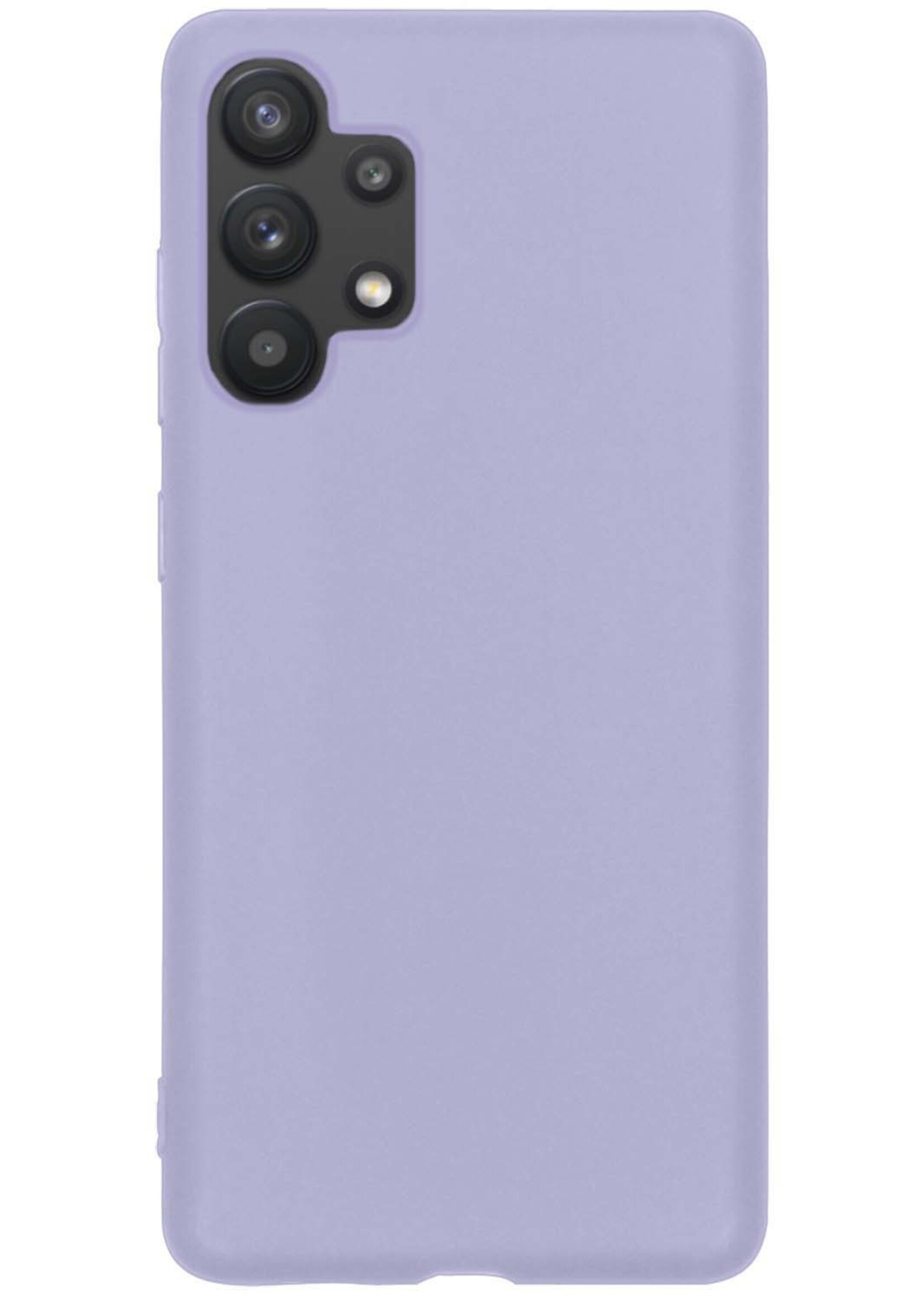 BTH Hoesje Geschikt voor Samsung A32 4G Hoesje Siliconen Case Hoes - Hoes Geschikt voor Samsung Galaxy A32 4G Hoes Cover Case - Lila - 2 PACK