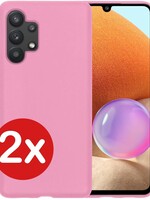BTH BTH Samsung Galaxy A32 4G hoesje - Lichtroze - 2 PACK