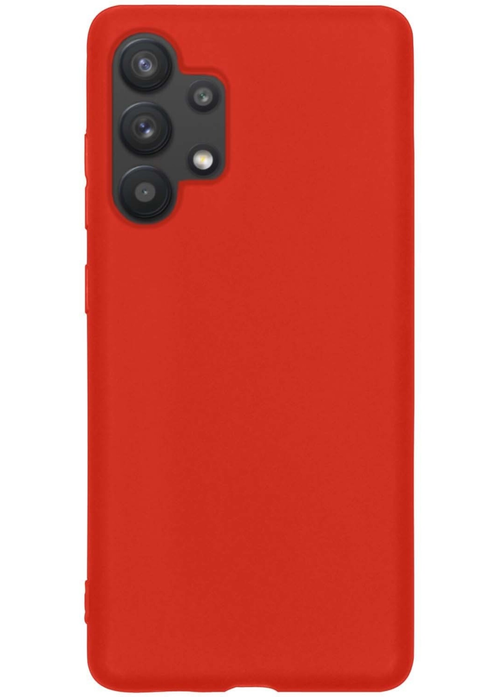 BTH Hoesje Geschikt voor Samsung A32 4G Hoesje Siliconen Case Hoes - Hoes Geschikt voor Samsung Galaxy A32 4G Hoes Cover Case - Rood - 2 PACK