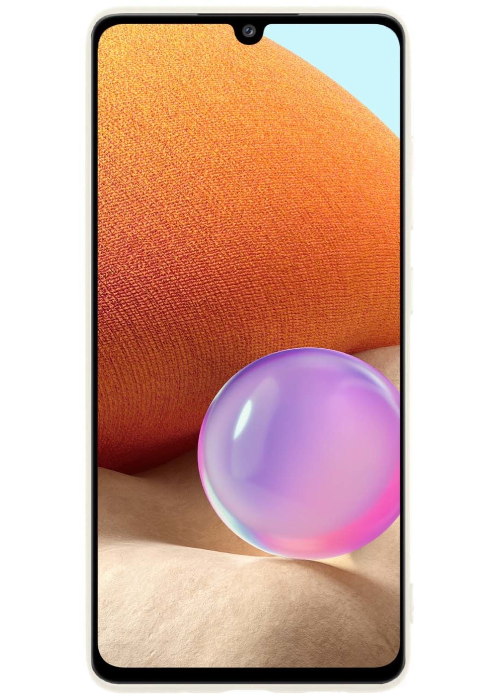 BTH Hoesje Geschikt voor Samsung A32 4G Hoesje Siliconen Case Hoes - Hoes Geschikt voor Samsung Galaxy A32 4G Hoes Cover Case - Wit - 2 PACK