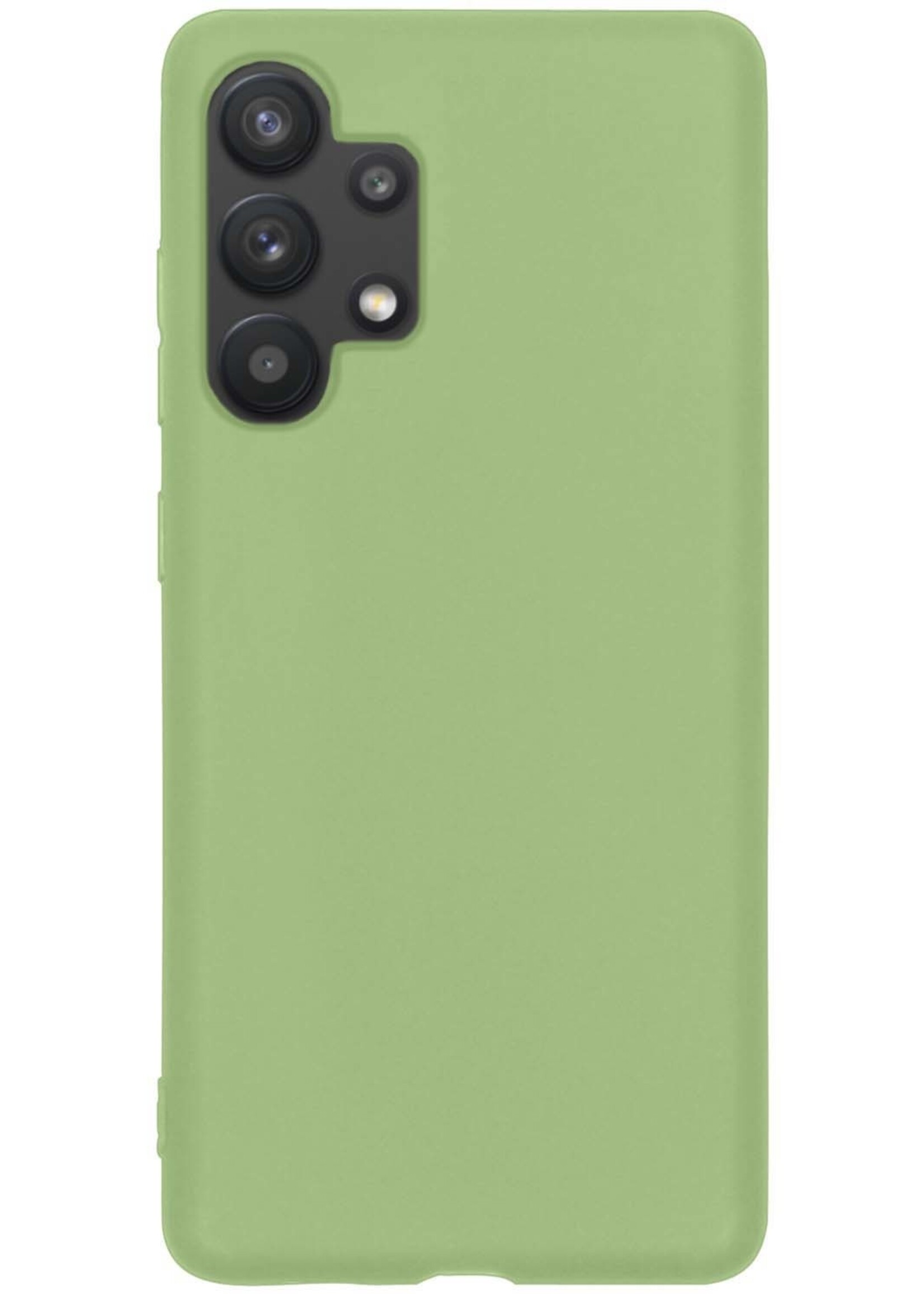 BTH Hoesje Geschikt voor Samsung A32 4G Hoesje Siliconen Case Hoes Met Screenprotector - Hoes Geschikt voor Samsung Galaxy A32 4G Hoes Cover Case - Groen