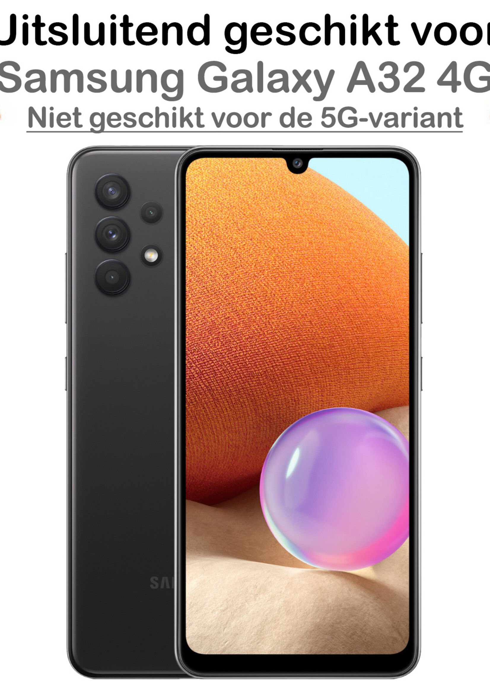 BTH Hoesje Geschikt voor Samsung A32 4G Hoesje Siliconen Case Hoes Met Screenprotector - Hoes Geschikt voor Samsung Galaxy A32 4G Hoes Cover Case - Lichtroze