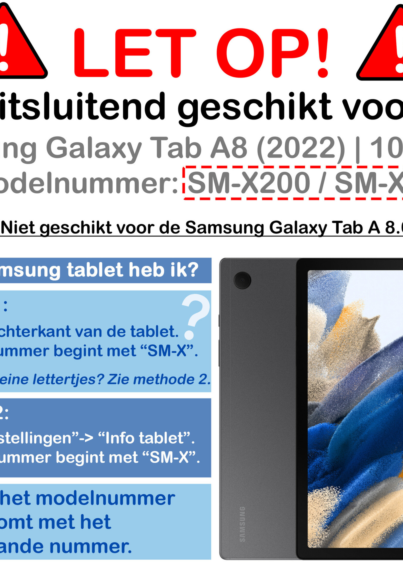BTH Samsung Tab A8 Hoes Kinder Hoesje Kids Case - Samsung Galaxy Tab A8 2021 Hoes Kindvriendelijk Shockproof (10,5 inch) - Zwart