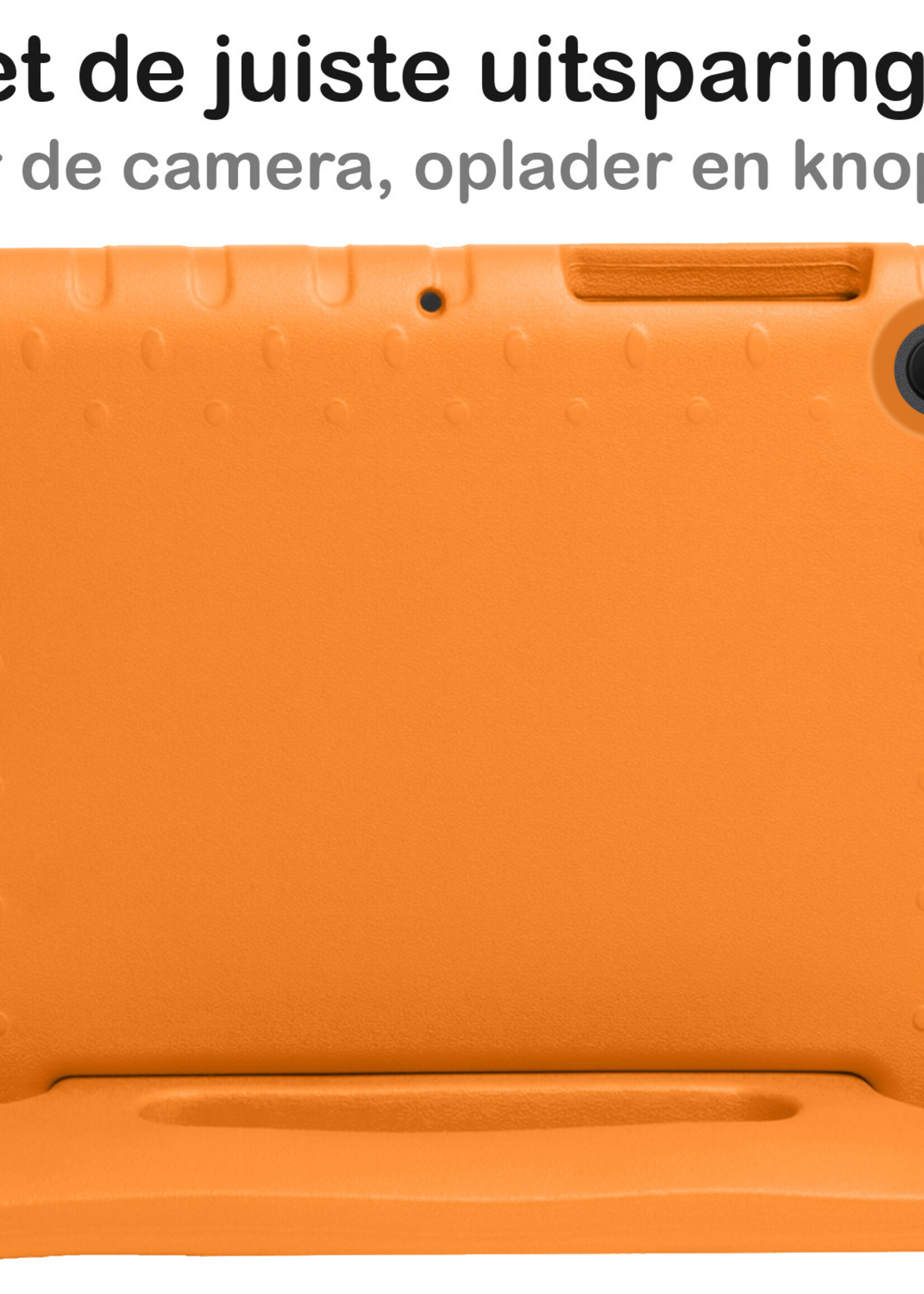 BTH Kinderhoes Geschikt voor Samsung Galaxy Tab A8 Hoes Kinder Hoesje Kids Case Cover Kidsproof Met Screenprotector - Hoesje Geschikt voor Samsung Tab A8 Hoesje Kinder Hoes - Oranje