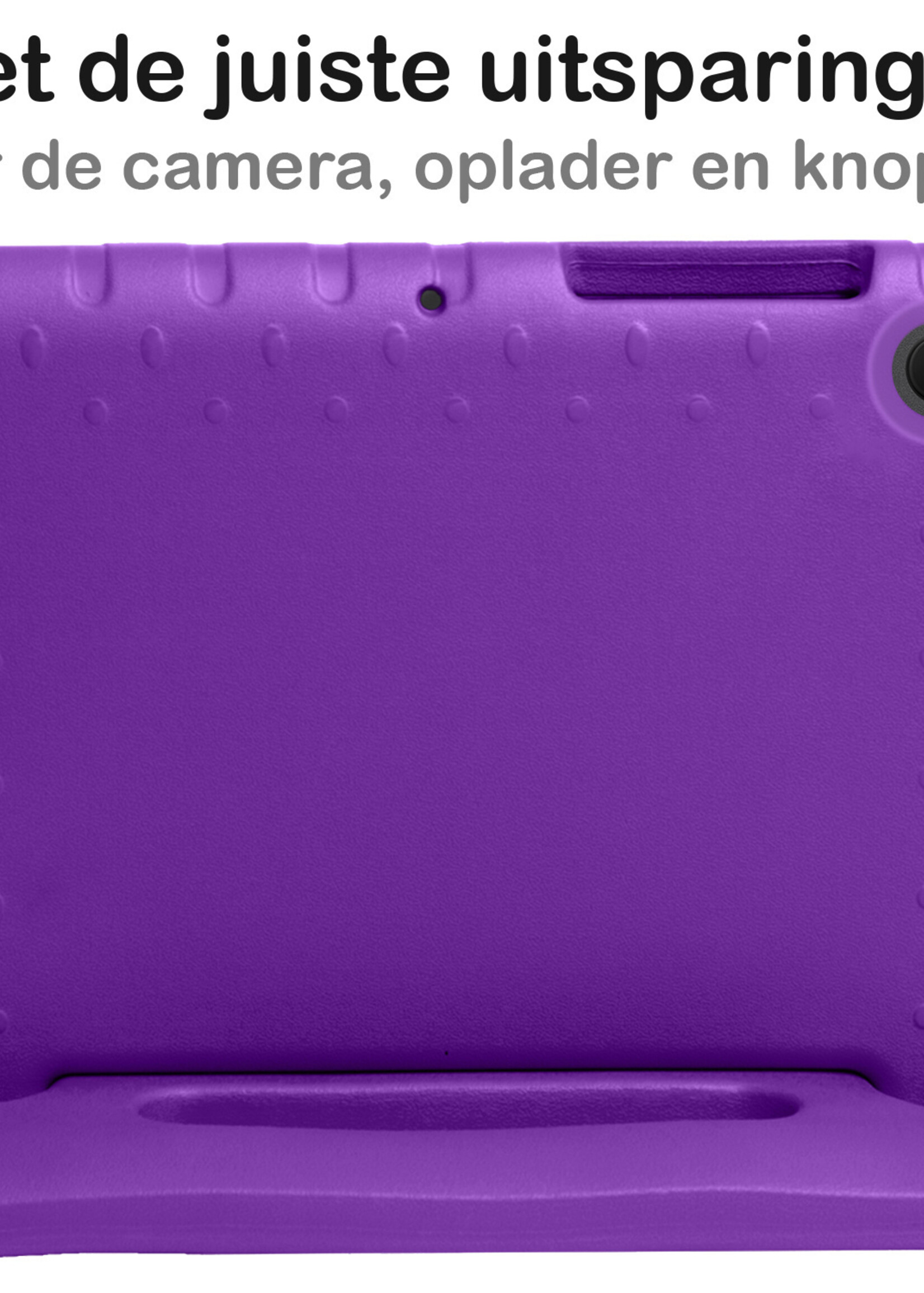 BTH Kinderhoes Geschikt voor Samsung Galaxy Tab A8 Hoes Kinder Hoesje Kids Case Cover Kidsproof Met Screenprotector - Hoesje Geschikt voor Samsung Tab A8 Hoesje Kinder Hoes - Paars