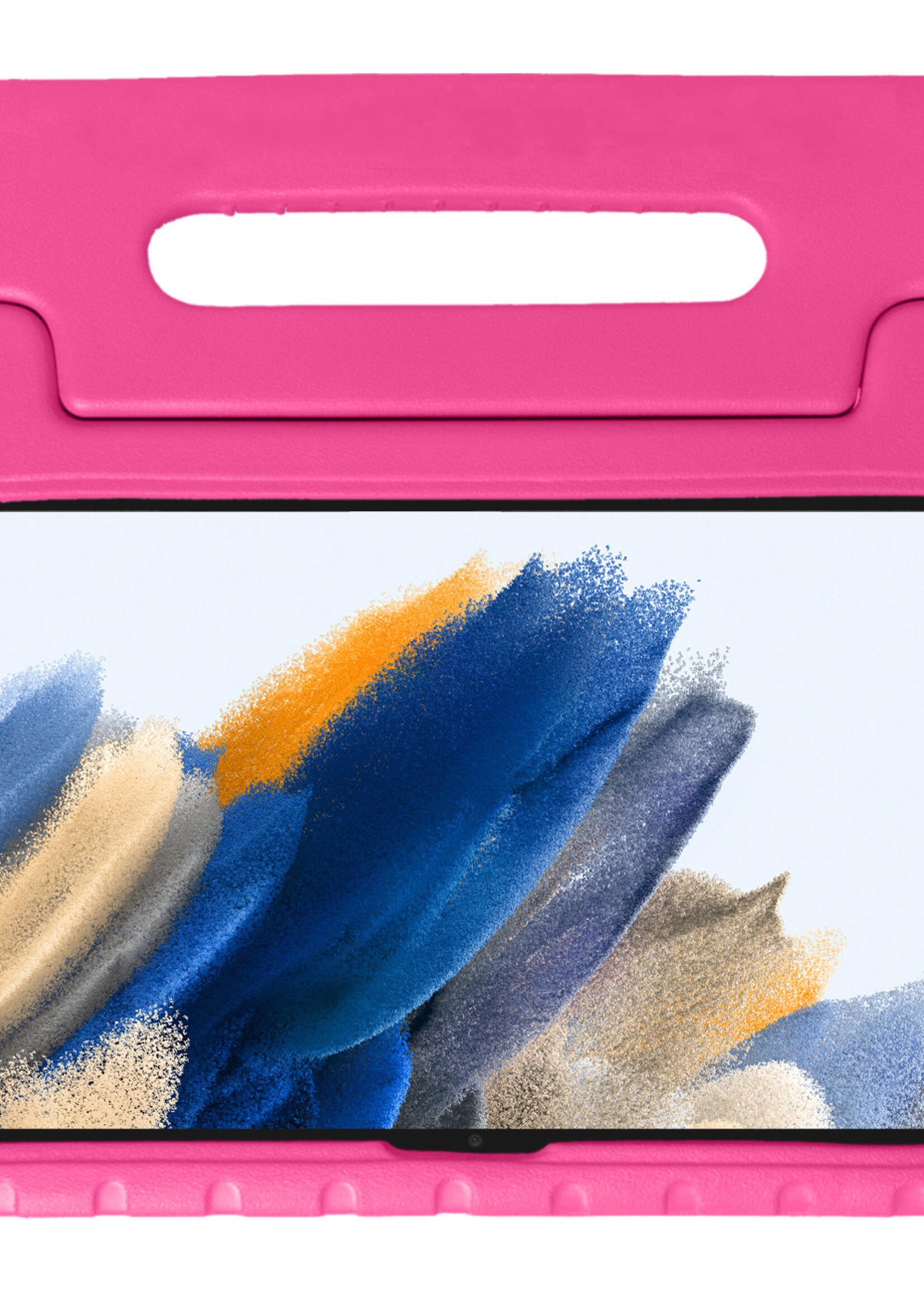 BTH Kinderhoes Geschikt voor Samsung Galaxy Tab A8 Hoes Kinder Hoesje Kids Case Cover Kidsproof Met Screenprotector - Hoesje Geschikt voor Samsung Tab A8 Hoesje Kinder Hoes - Roze