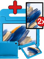 BTH BTH Samsung Galaxy Tab A8 2021 Kinderhoes Met 2x Screenprotector - Blauw