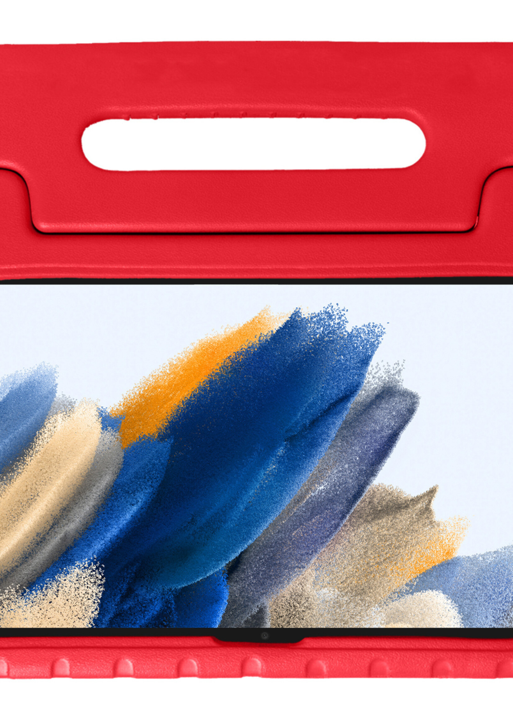 BTH Kinderhoes Geschikt voor Samsung Galaxy Tab A8 Hoes Kinder Hoesje Kids Case Cover Kidsproof Met 2x Screenprotector - Hoesje Geschikt voor Samsung Tab A8 Hoesje Kinder Hoes - Rood