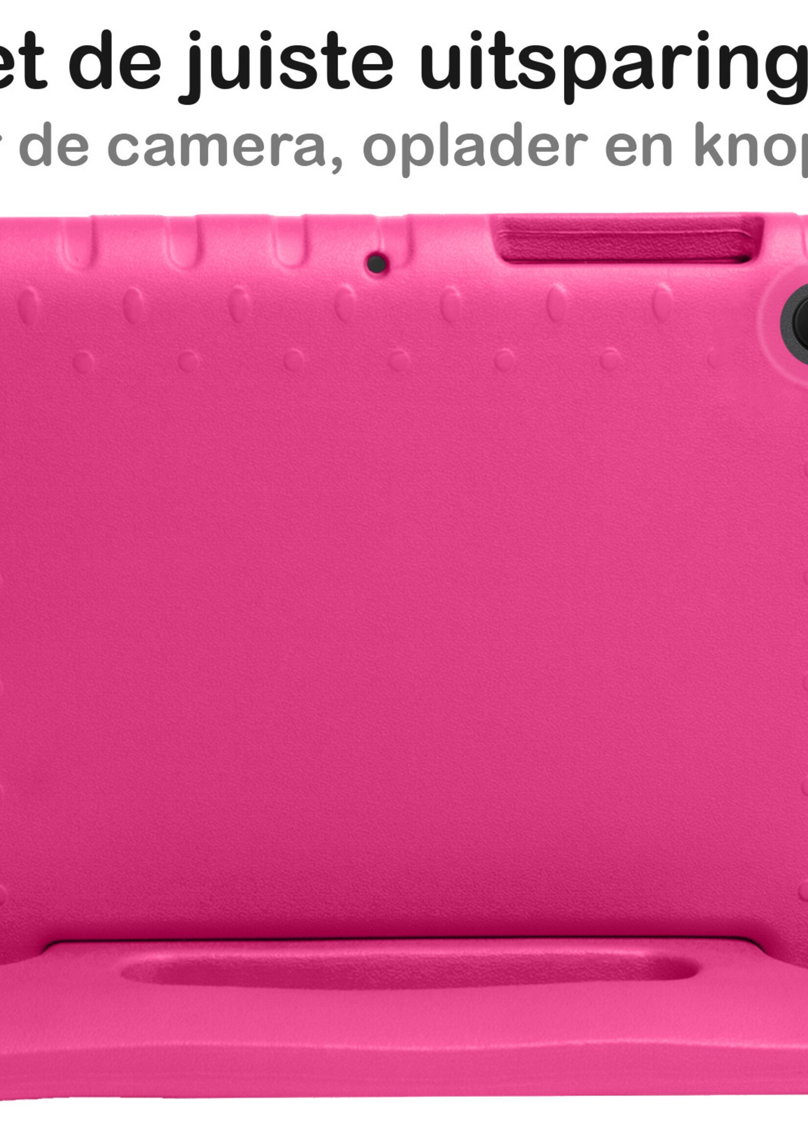 BTH Kinderhoes Geschikt voor Samsung Galaxy Tab A8 Hoes Kinder Hoesje Kids Case Cover Kidsproof Met 2x Screenprotector - Hoesje Geschikt voor Samsung Tab A8 Hoesje Kinder Hoes - Roze