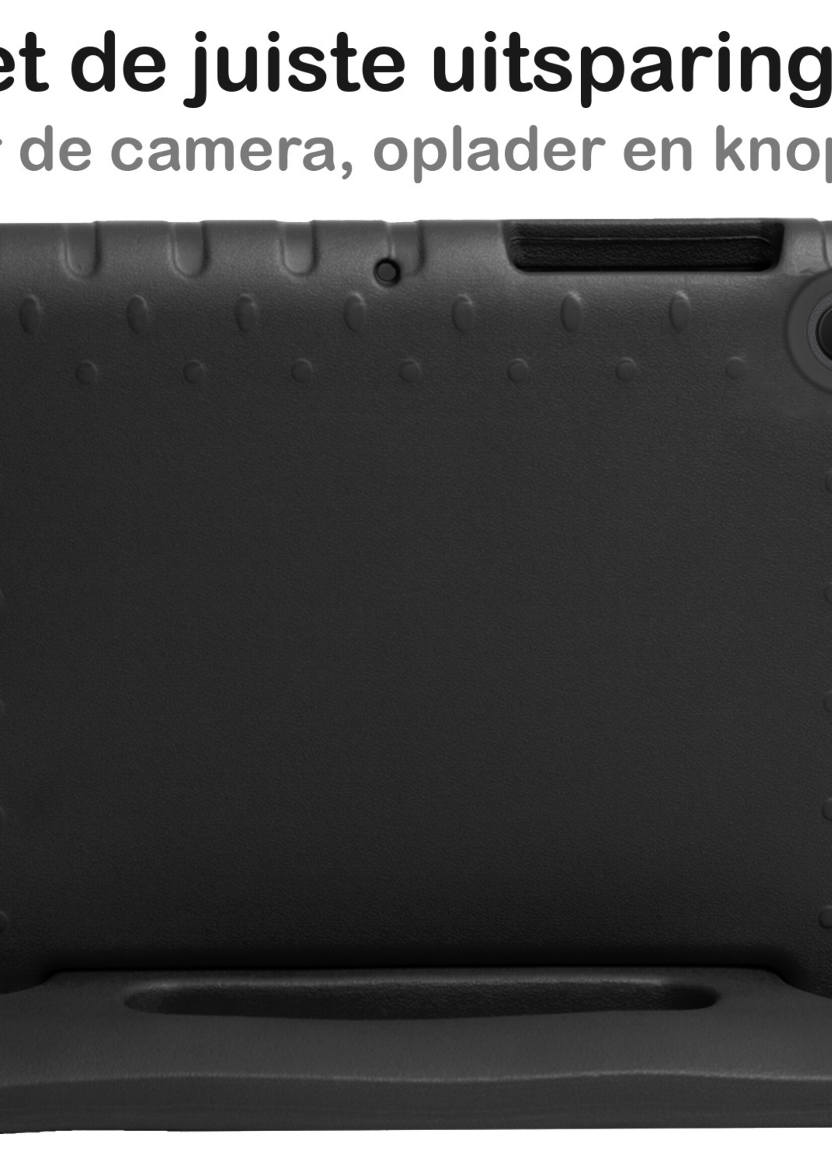 BTH Kinderhoes Geschikt voor Samsung Galaxy Tab A8 Hoes Kinder Hoesje Kids Case Cover Kidsproof Met 2x Screenprotector - Hoesje Geschikt voor Samsung Tab A8 Hoesje Kinder Hoes - Zwart