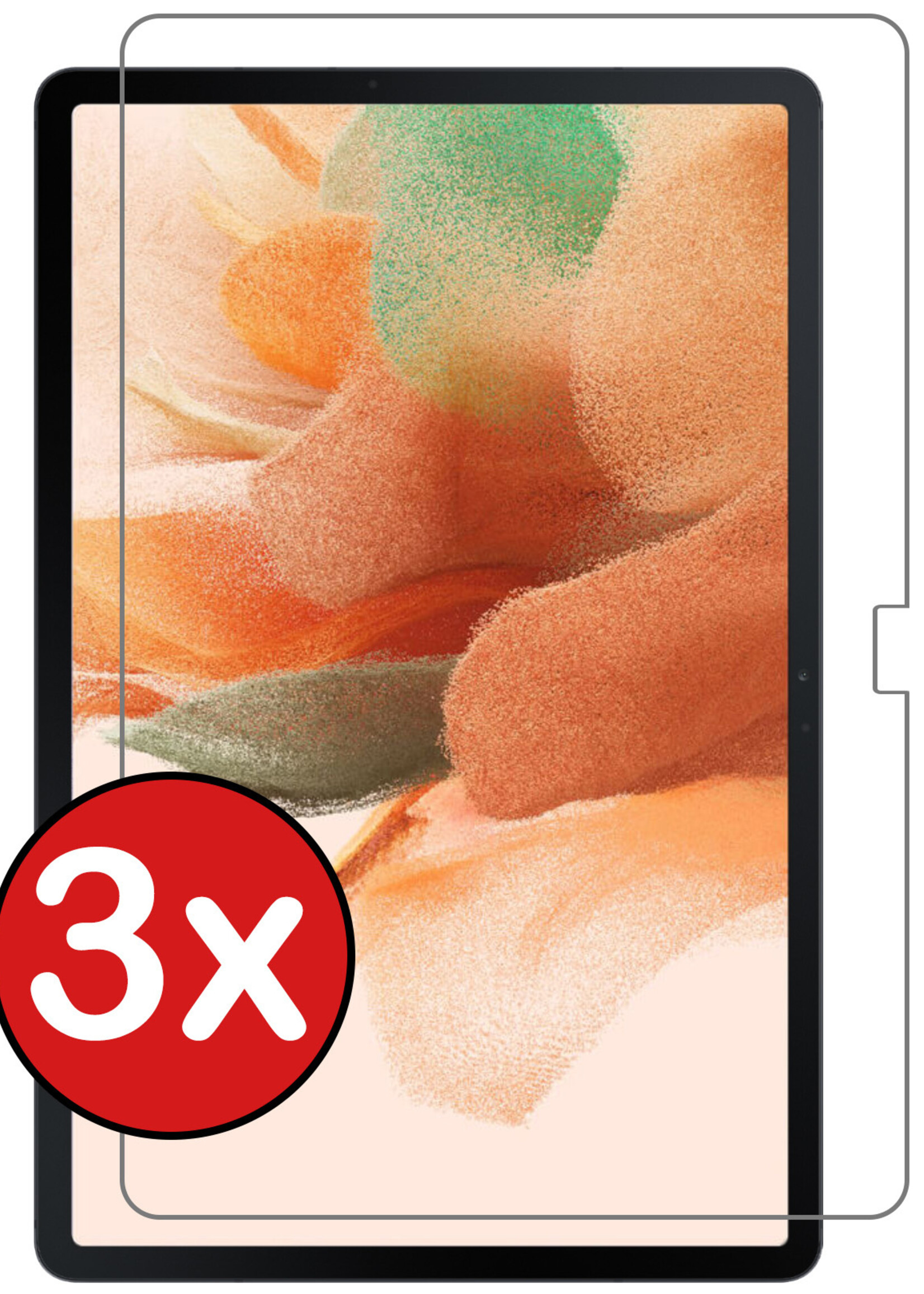 BTH Screenprotector Geschikt voor Samsung Galaxy Tab S7 Plus Screenprotector Tempered Glass Screen Protector Gehard Glas - Screenprotector Geschikt voor Samsung Tab S7 Plus Screenprotector Glas - 3 PACK