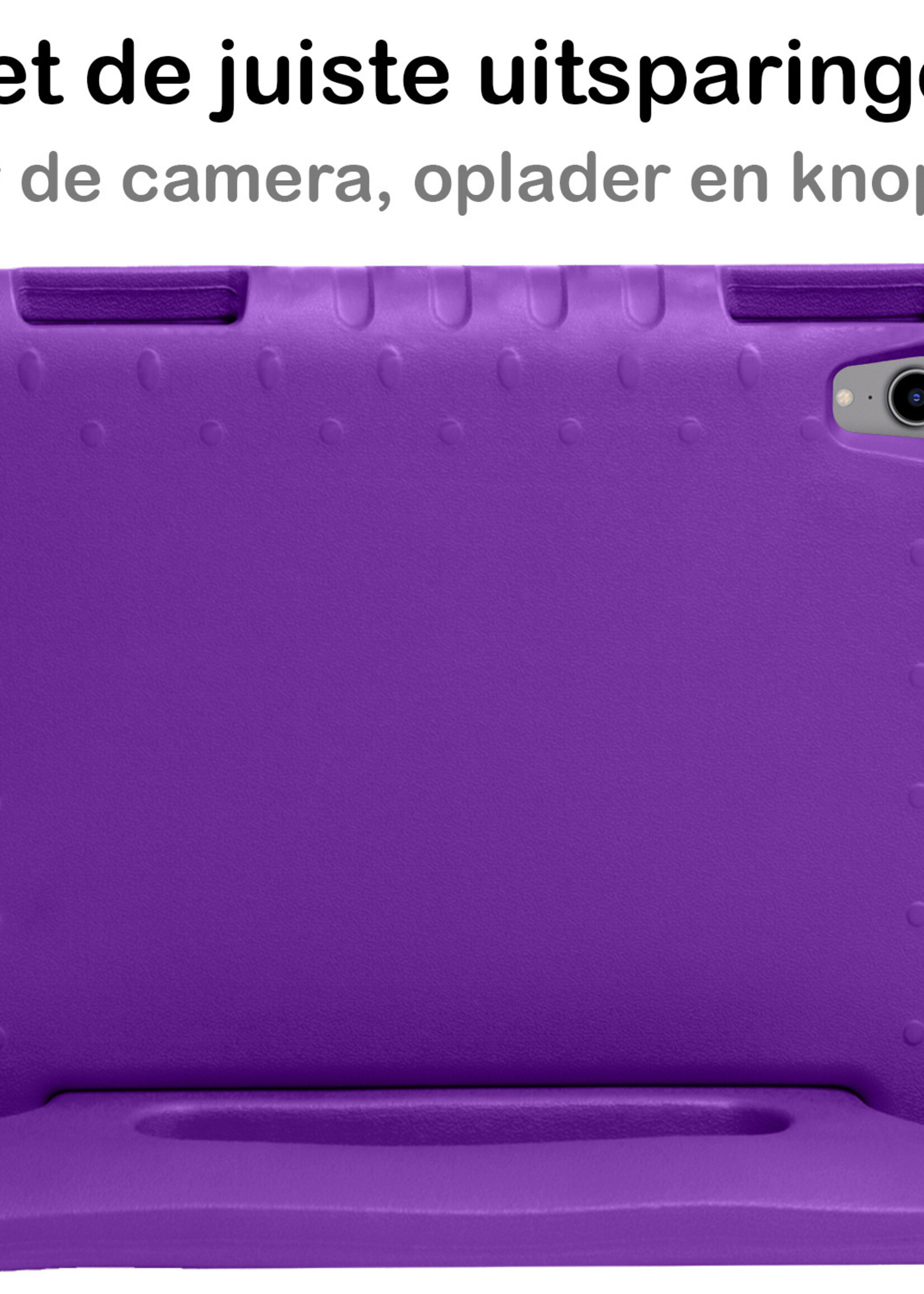 BTH Kinderhoes Geschikt voor iPad Mini 6 Hoes Kinder Hoesje Kids Case Cover Kidsproof Met Screenprotector - Hoesje Geschikt voor iPad Mini 6 Hoesje Kinder Hoes - Paars