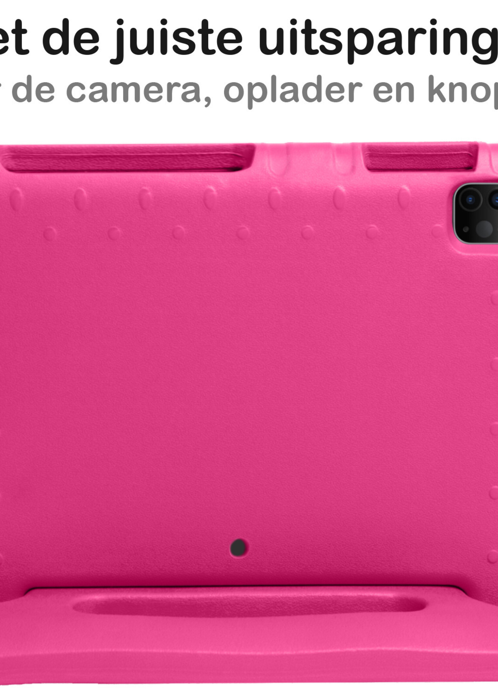 BTH Kinderhoes Geschikt voor iPad Pro 2018 (11 inch) Hoes Kinder Hoesje Kids Case Cover Kidsproof Met Screenprotector - Hoesje Geschikt voor iPad Pro 11 inch (2018) Hoesje Kinder Hoes - Roze