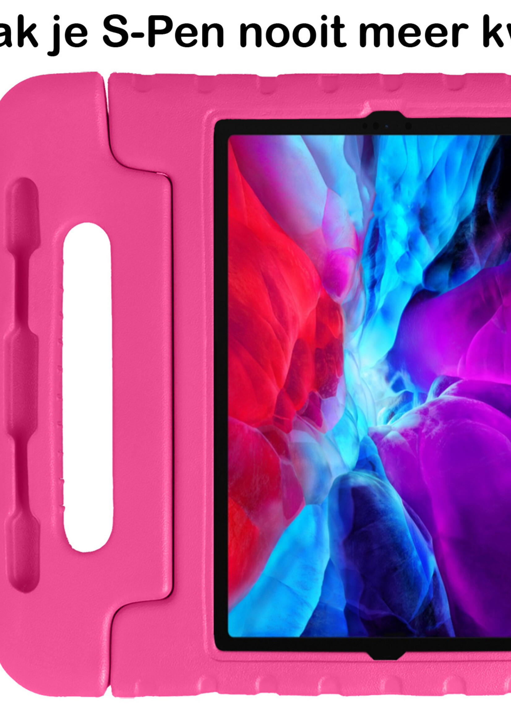 BTH Kinderhoes Geschikt voor iPad Pro 2018 (11 inch) Hoes Kinder Hoesje Kids Case Cover Kidsproof Met Screenprotector - Hoesje Geschikt voor iPad Pro 11 inch (2018) Hoesje Kinder Hoes - Roze