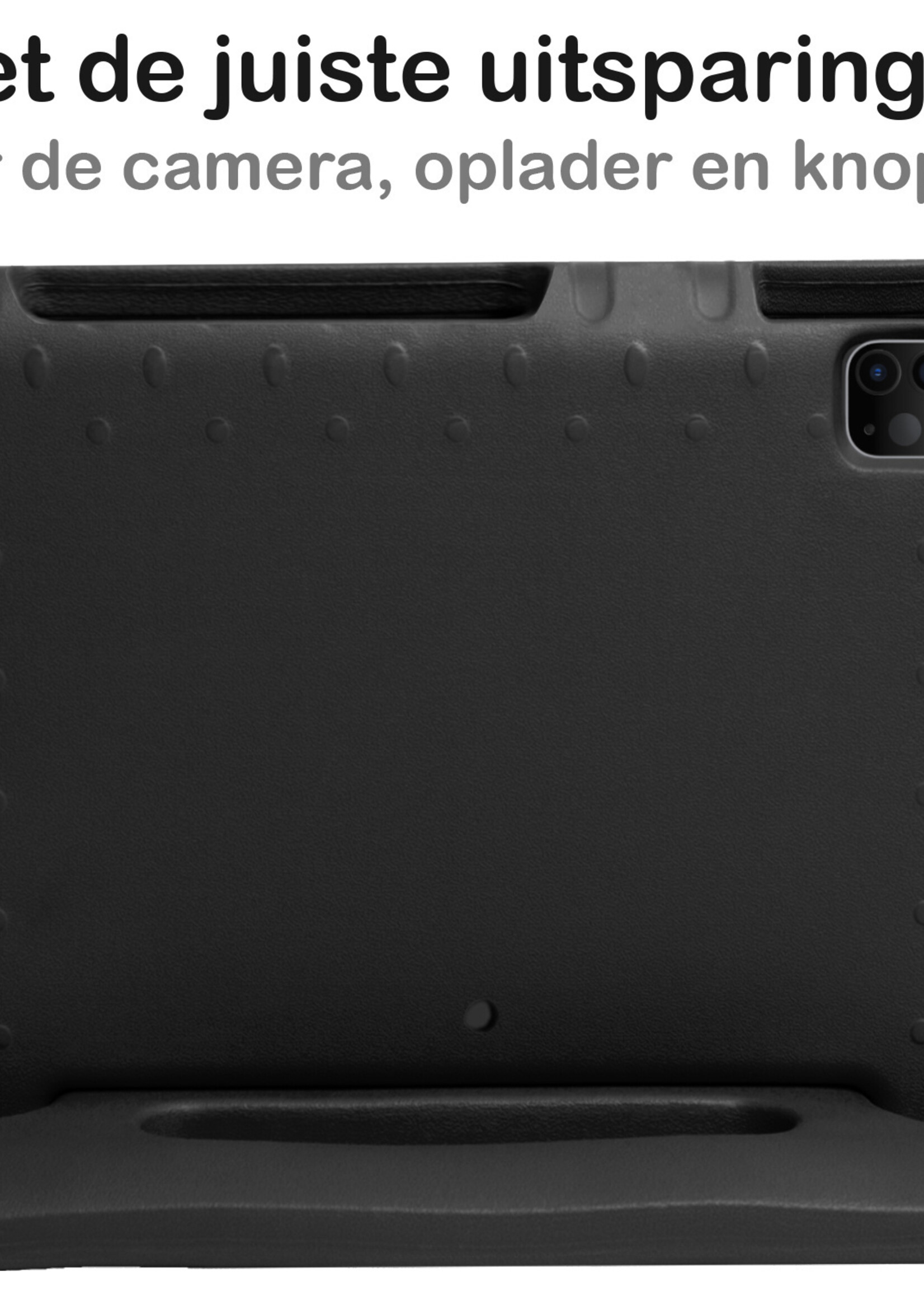 BTH Kinderhoes Geschikt voor iPad Pro 2018 (11 inch) Hoes Kinder Hoesje Kids Case Cover Kidsproof Met 2x Screenprotector - Hoesje Geschikt voor iPad Pro 11 inch (2018) Hoesje Kinder Hoes - Zwart