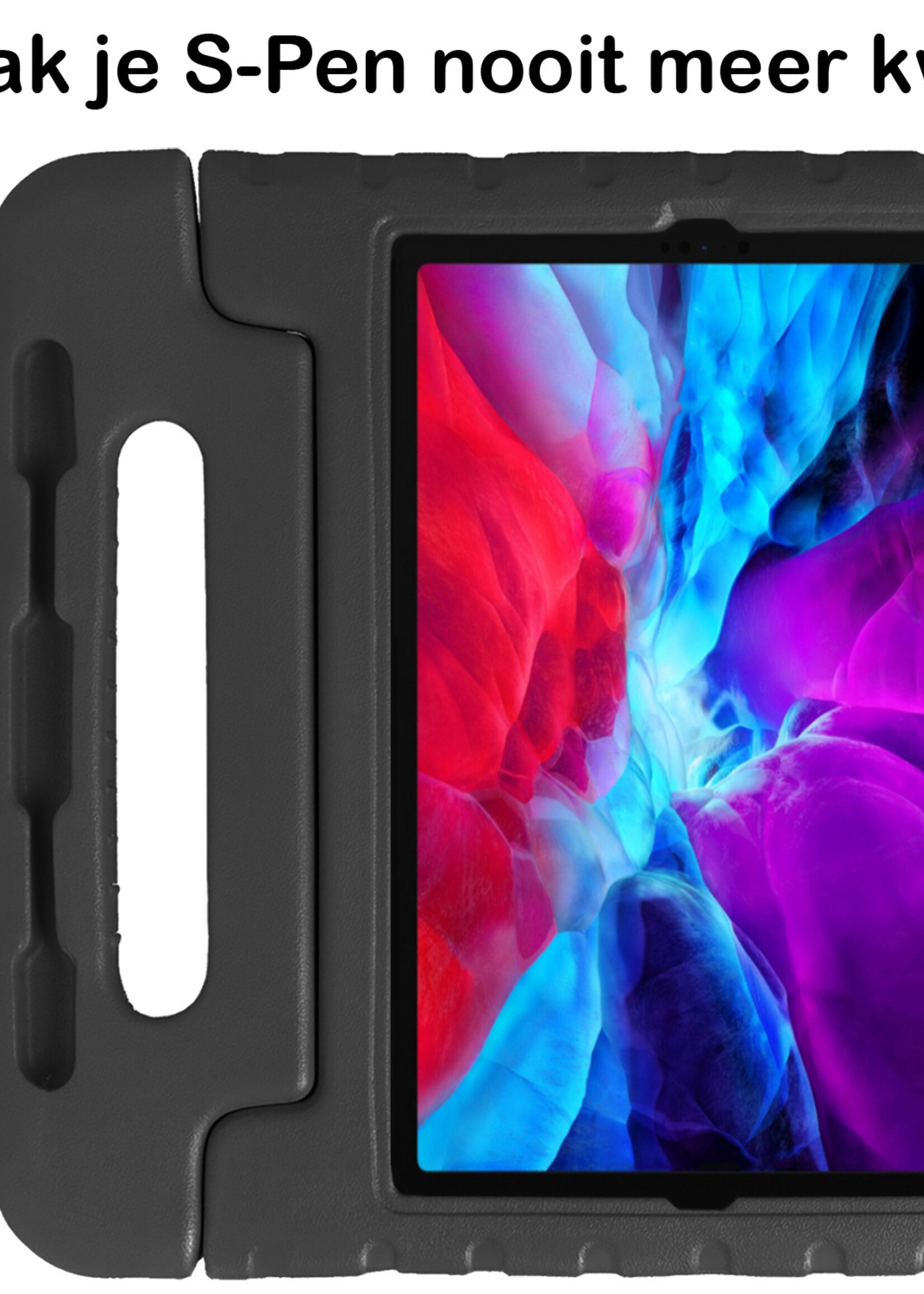 BTH Kinderhoes Geschikt voor iPad Pro 2018 (11 inch) Hoes Kinder Hoesje Kids Case Cover Kidsproof Met 2x Screenprotector - Hoesje Geschikt voor iPad Pro 11 inch (2018) Hoesje Kinder Hoes - Zwart