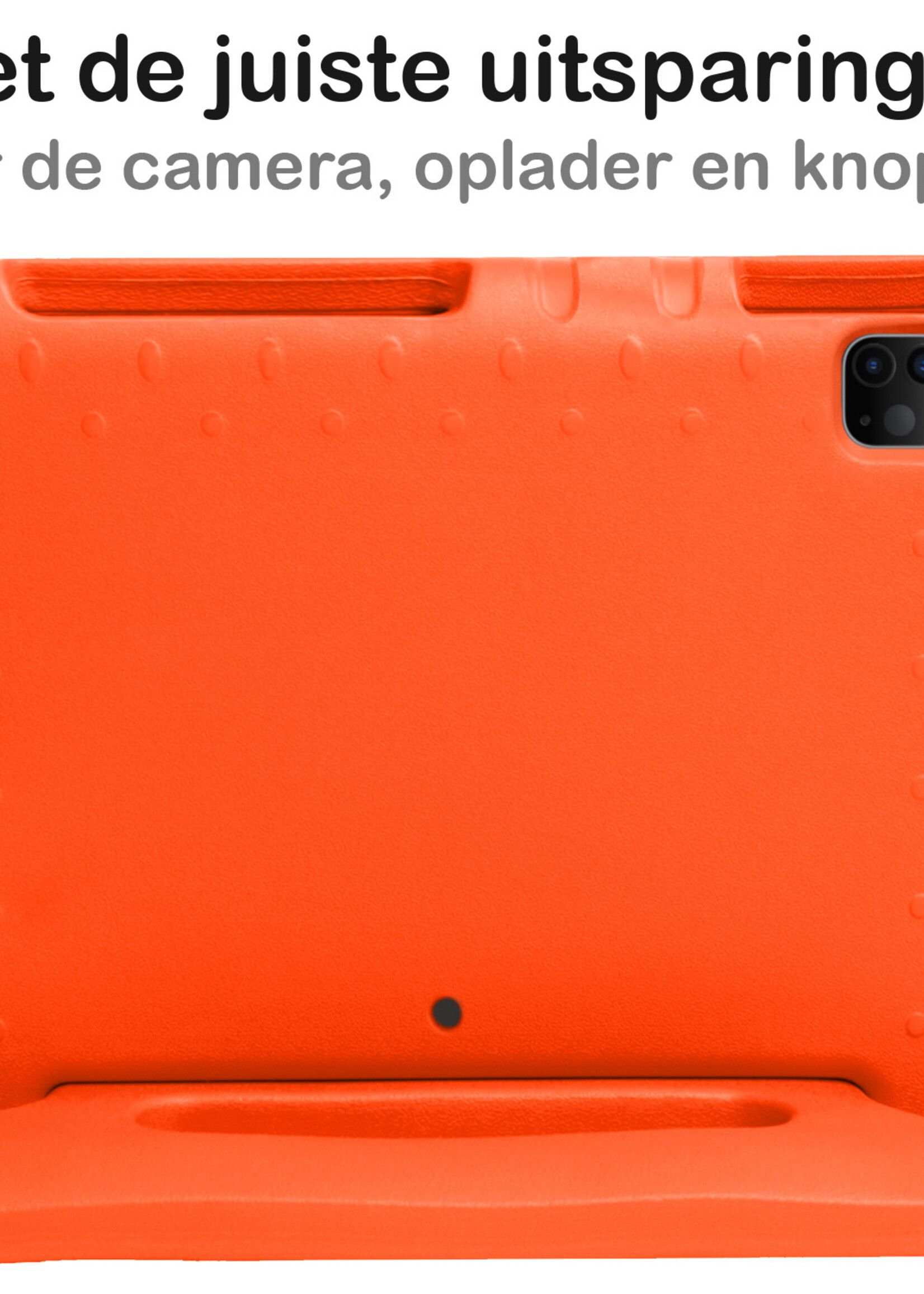 BTH Kinderhoes Geschikt voor iPad Pro 2021 (11 inch) Hoes Kinder Hoesje Kids Case Cover Kidsproof Met Screenprotector - Hoesje Geschikt voor iPad Pro 11 inch (2021) Hoesje Kinder Hoes - Oranje