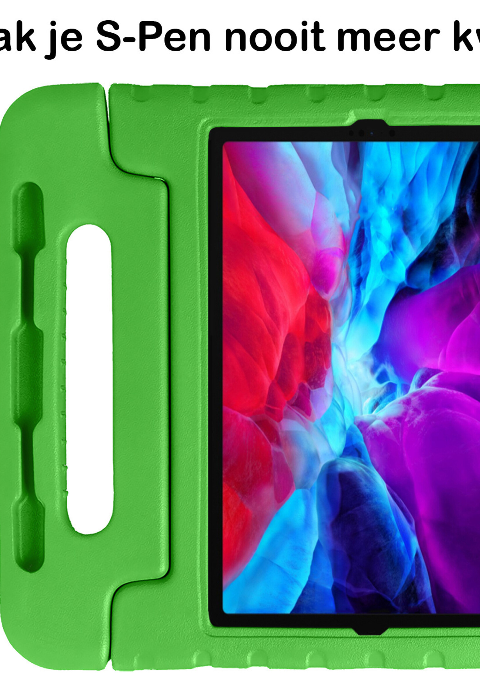 BTH Kinderhoes Geschikt voor iPad Pro 2021 (11 inch) Hoes Kinder Hoesje Kids Case Cover Kidsproof Met 2x Screenprotector - Hoesje Geschikt voor iPad Pro 11 inch (2021) Hoesje Kinder Hoes - Groen