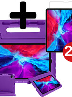 BTH BTH iPad Pro 2021 (11 inch) Kinderhoes Met 2x Screenprotector - Paars