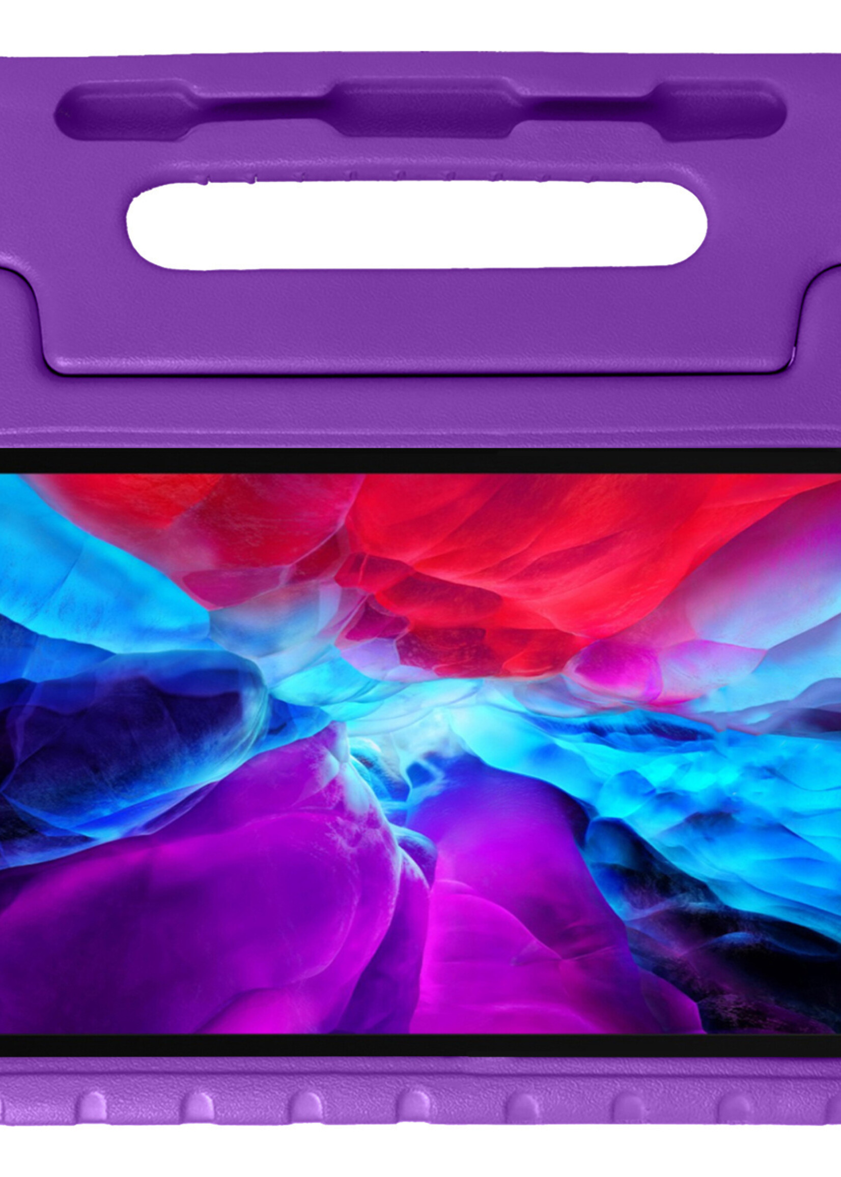 BTH Kinderhoes Geschikt voor iPad Pro 2021 (11 inch) Hoes Kinder Hoesje Kids Case Cover Kidsproof Met 2x Screenprotector - Hoesje Geschikt voor iPad Pro 11 inch (2021) Hoesje Kinder Hoes - Paars
